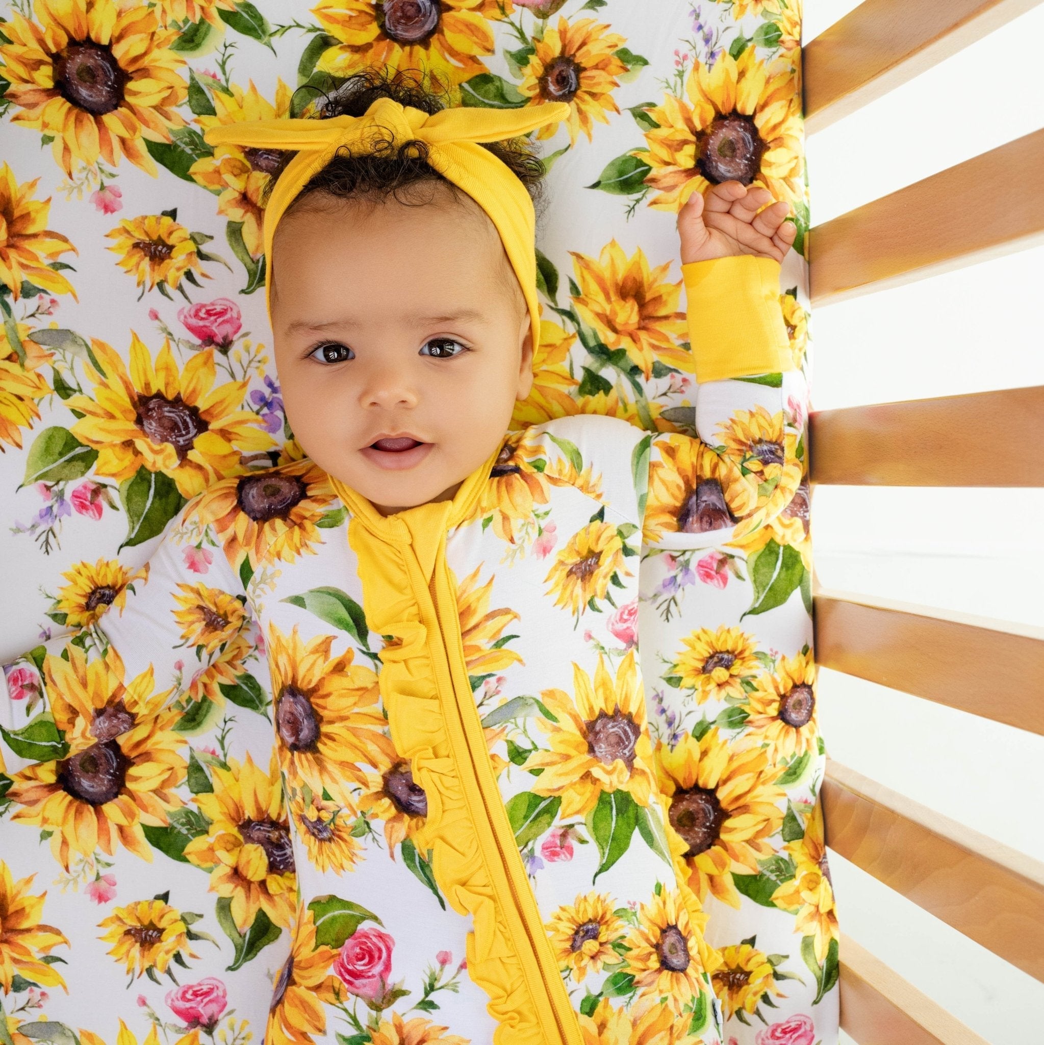 Suns And Roses (sunflowers) Ruffle Romper