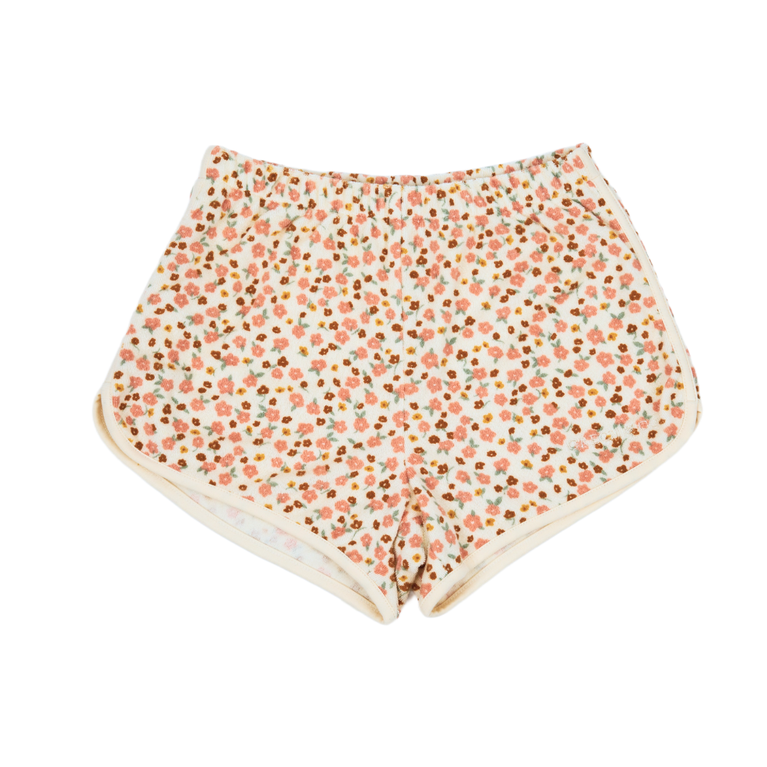 Retro Shorts | Organic Cotton Terry - Sunset Meadow