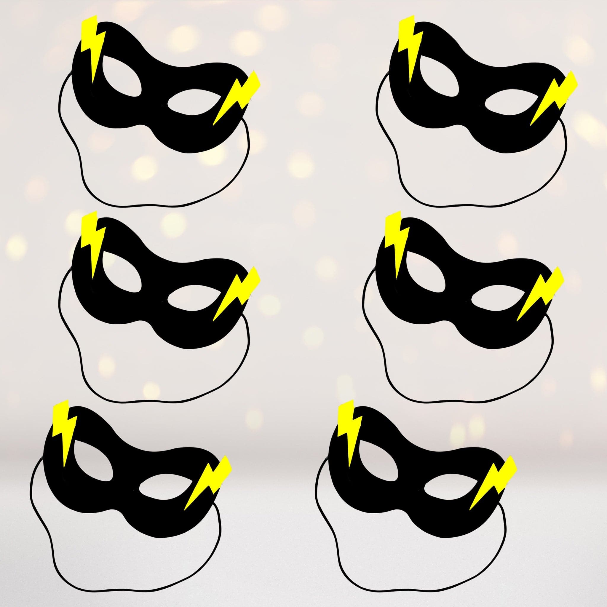 Super Hero Felt Costume Mask, Lightning Bolt Costume Mask