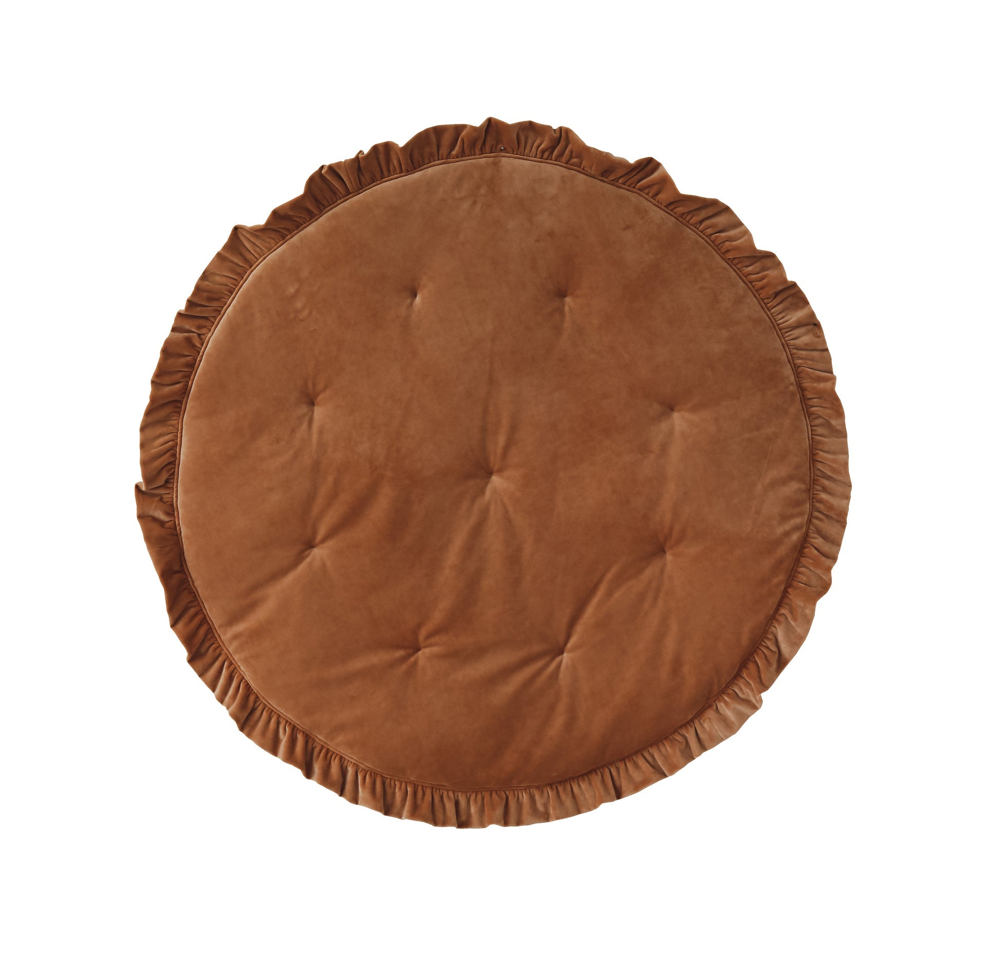 Soft Velvet Caramel Mat With Frill