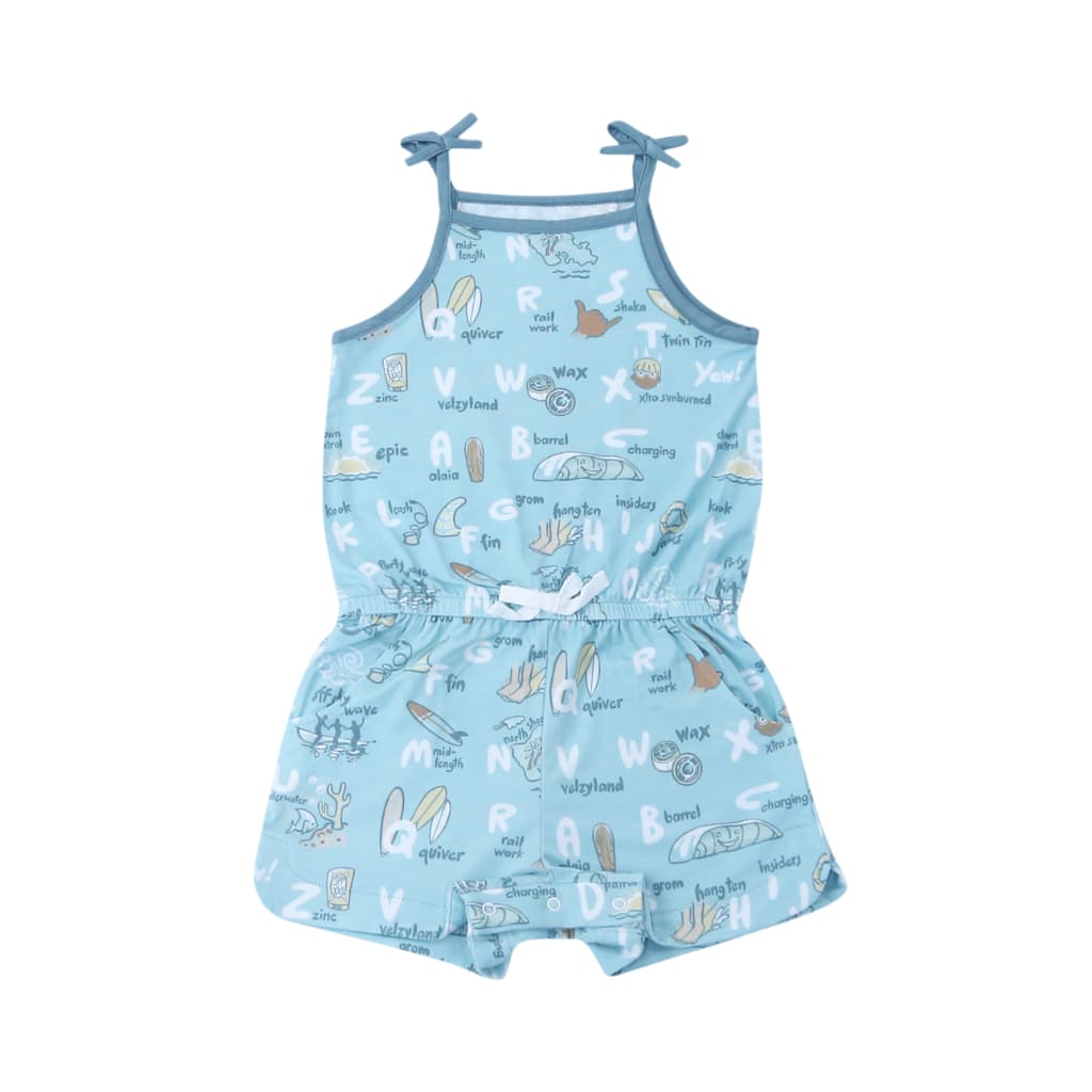 Surfing Abcs Girl Shortie Bamboo Romper