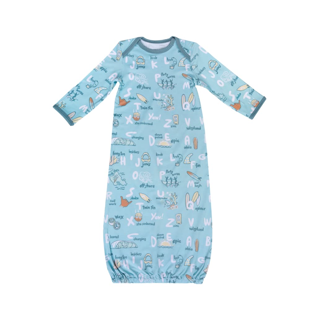 Surfing Abcs Bamboo Layette Gown