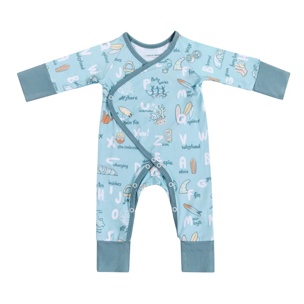 Surfing Abcs Bamboo Newborn Coverall