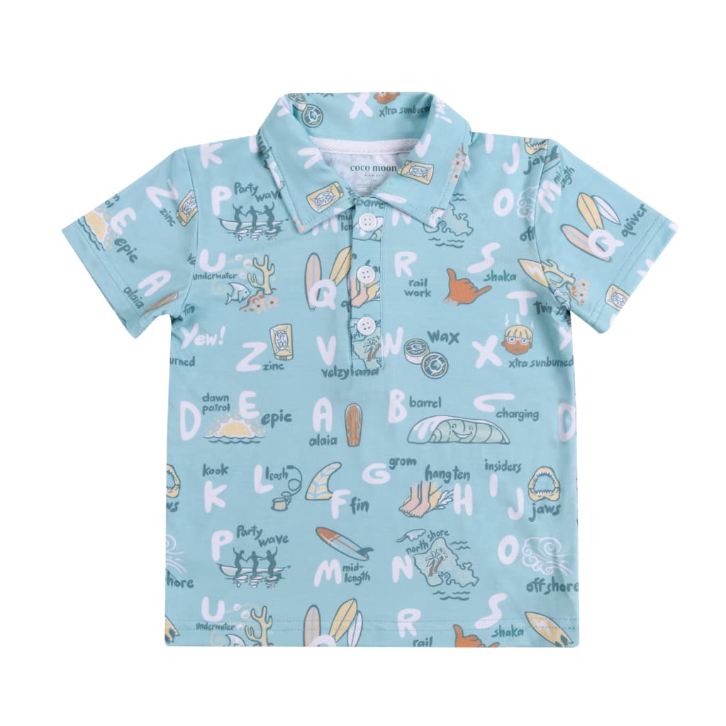 Surfing Abcs Bamboo Polo Shirt