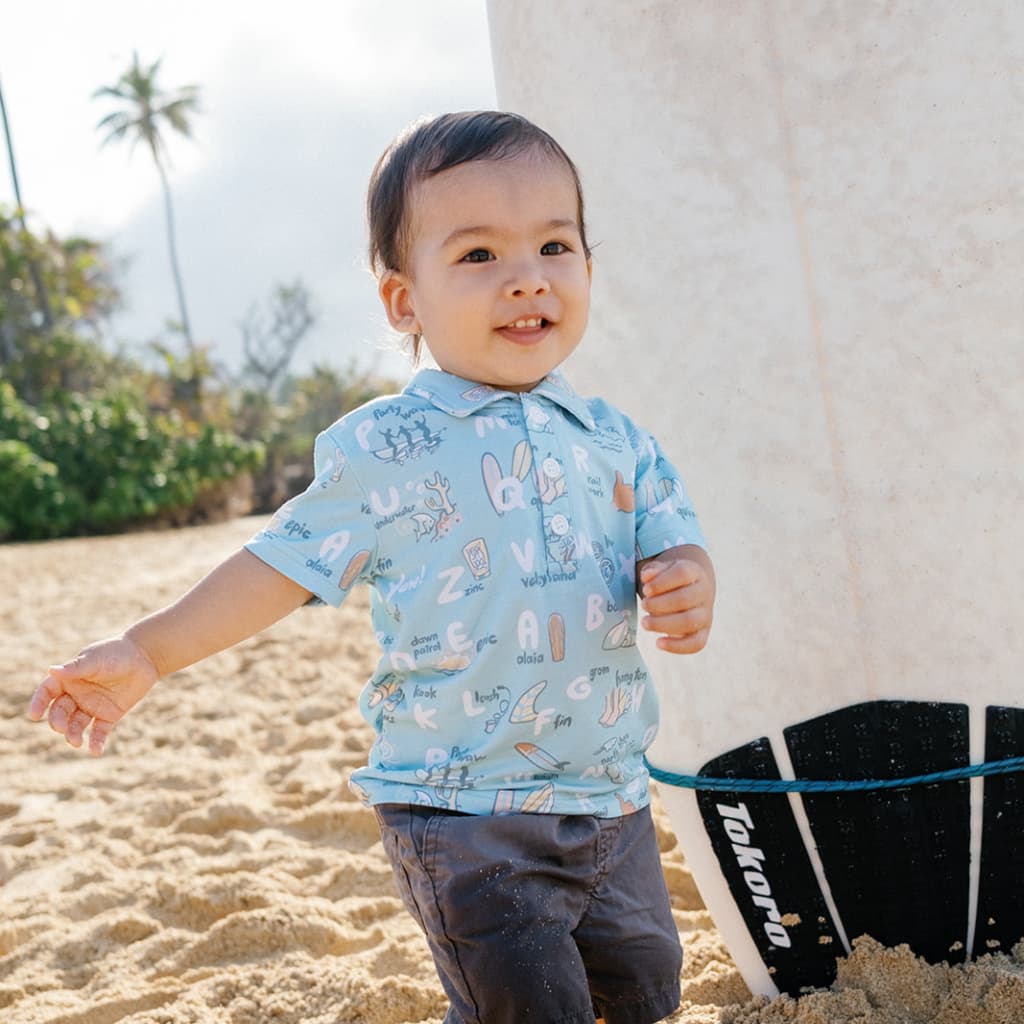 Surfing Abcs Bamboo Polo Shirt