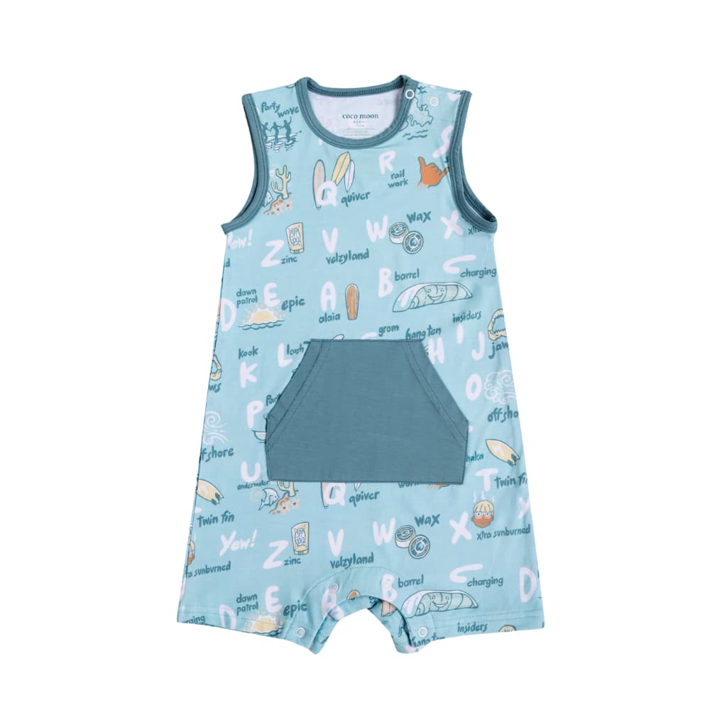 Surfing Abcs Tank Top Bamboo Romper