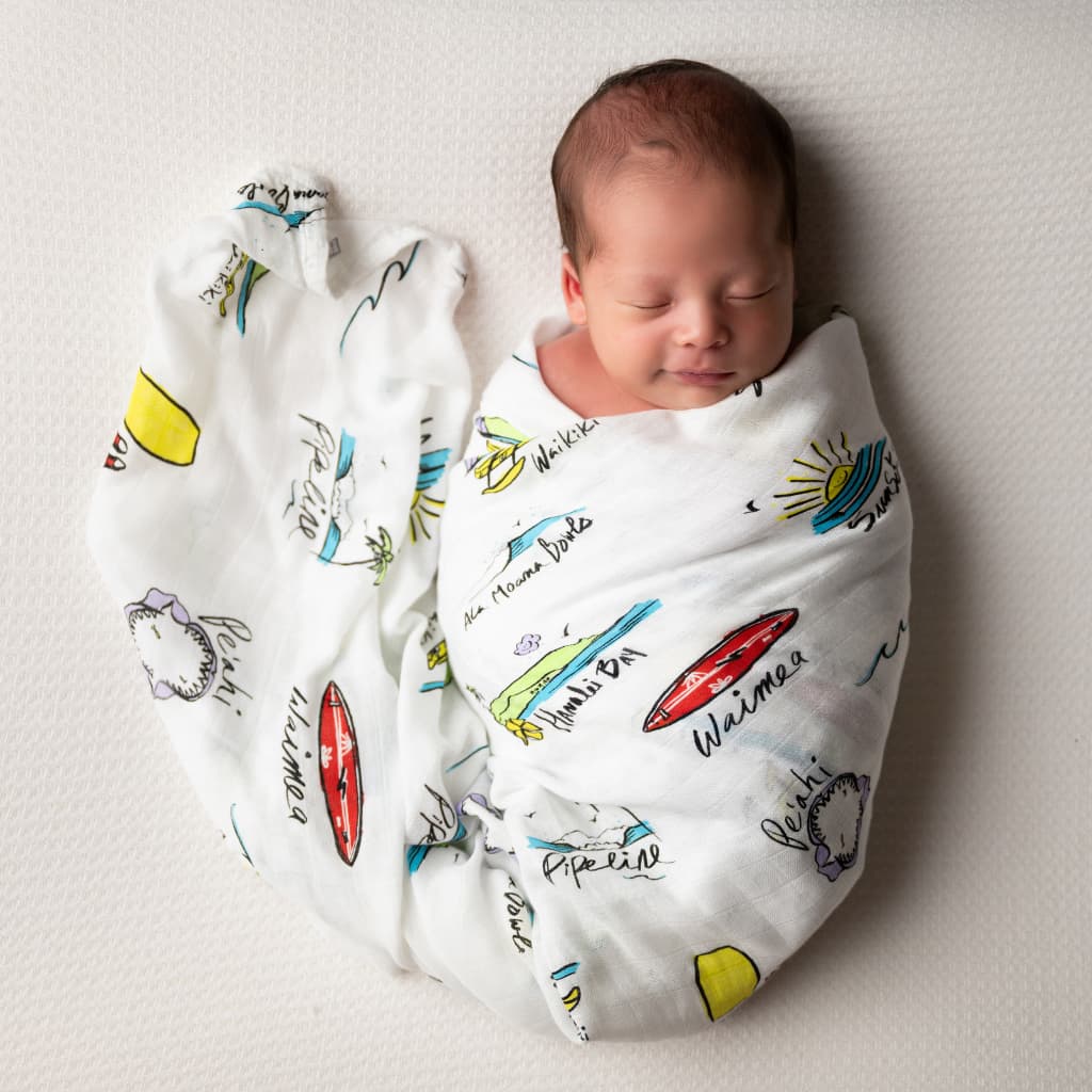 Surf Report Muslin Swaddle Blanket