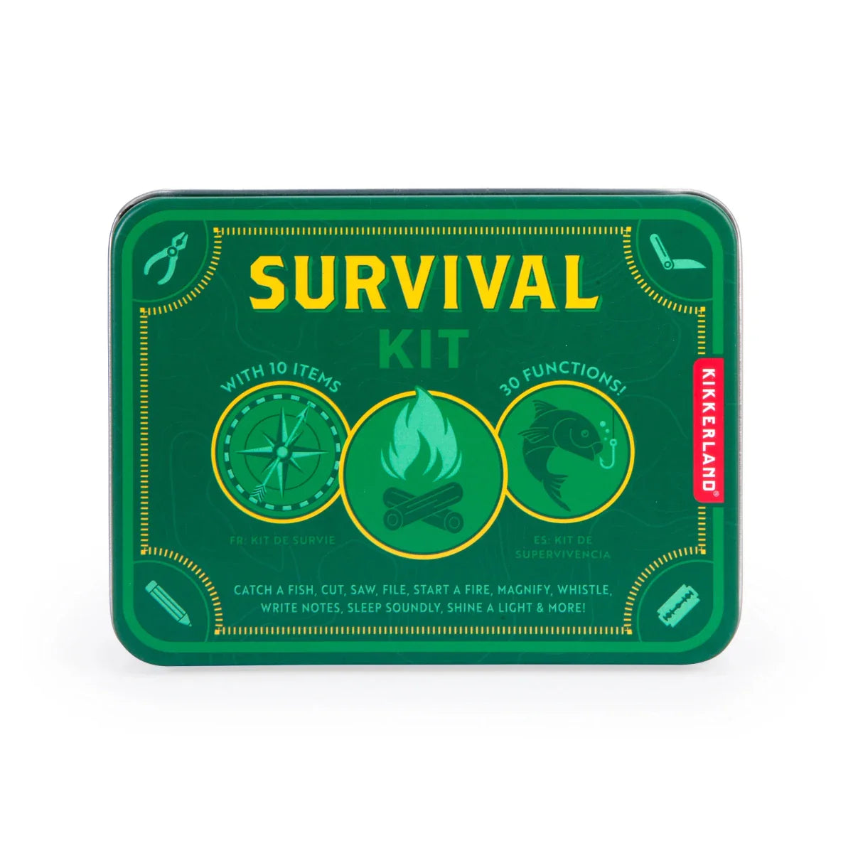Survival Kit 10-piece Tool Collection In Small Tin