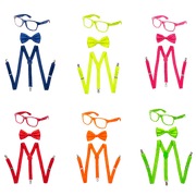 Suspenders, Bowtie And Sunglasses Set - Adults