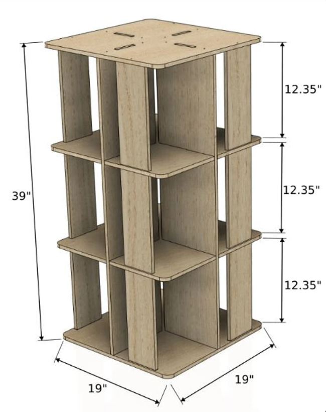 Lazy Suzan- Rotating Bookshelf