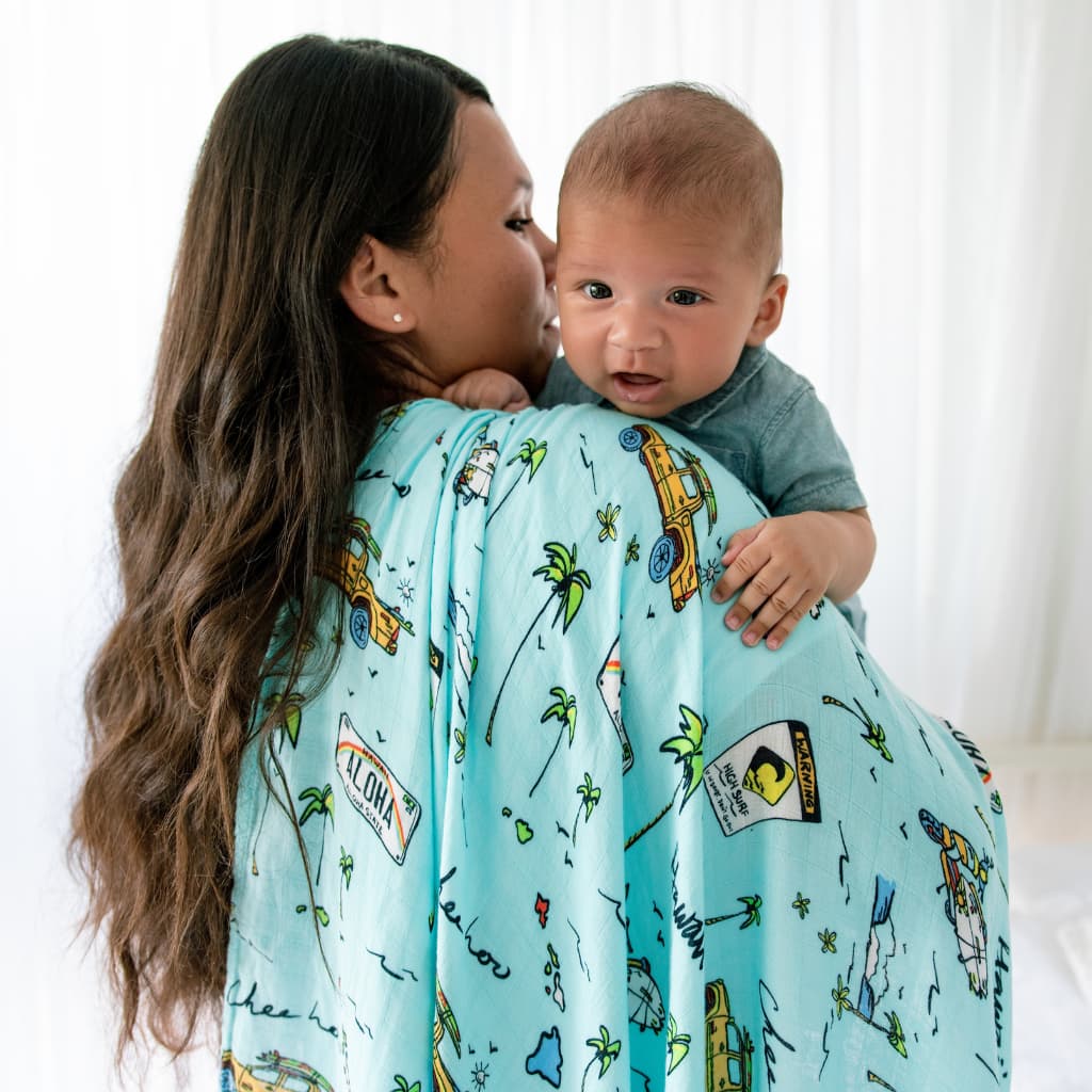 We Go Holoholo Muslin Swaddle