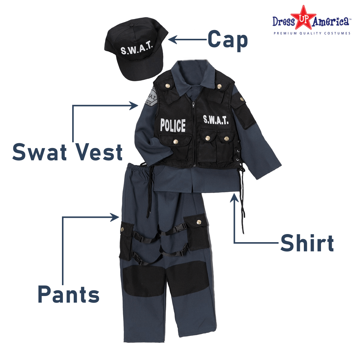 S.w.a.t. Police Officer Costume - Kids
