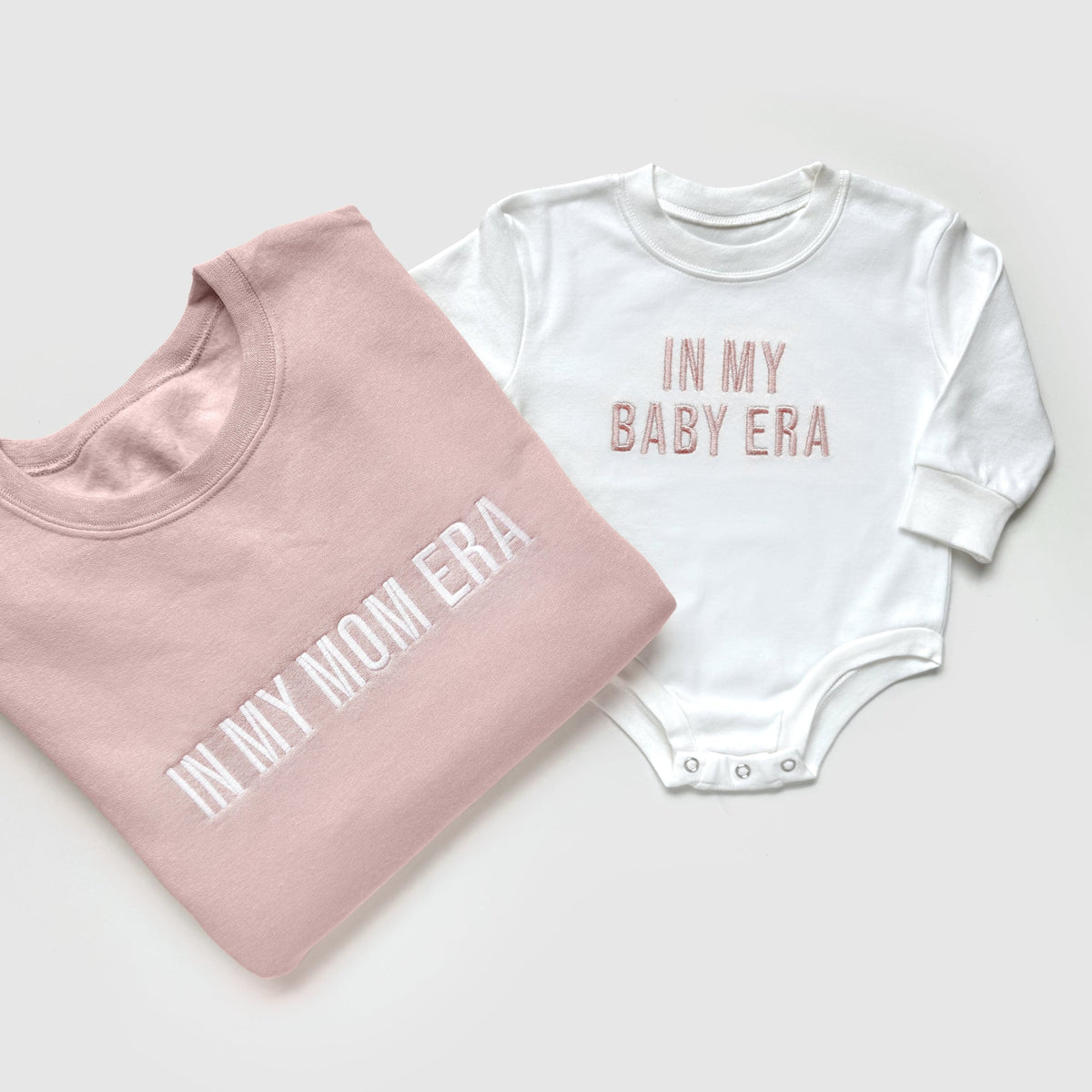 In My Mom Era & In My Baby Era Matching Embroidered Outfits