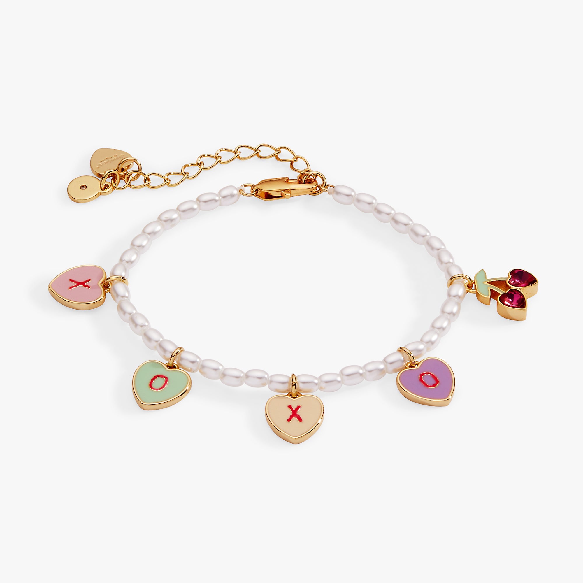 Sweethearts® ‘xoxo’ Heart Charm Beaded Pearl Bracelet