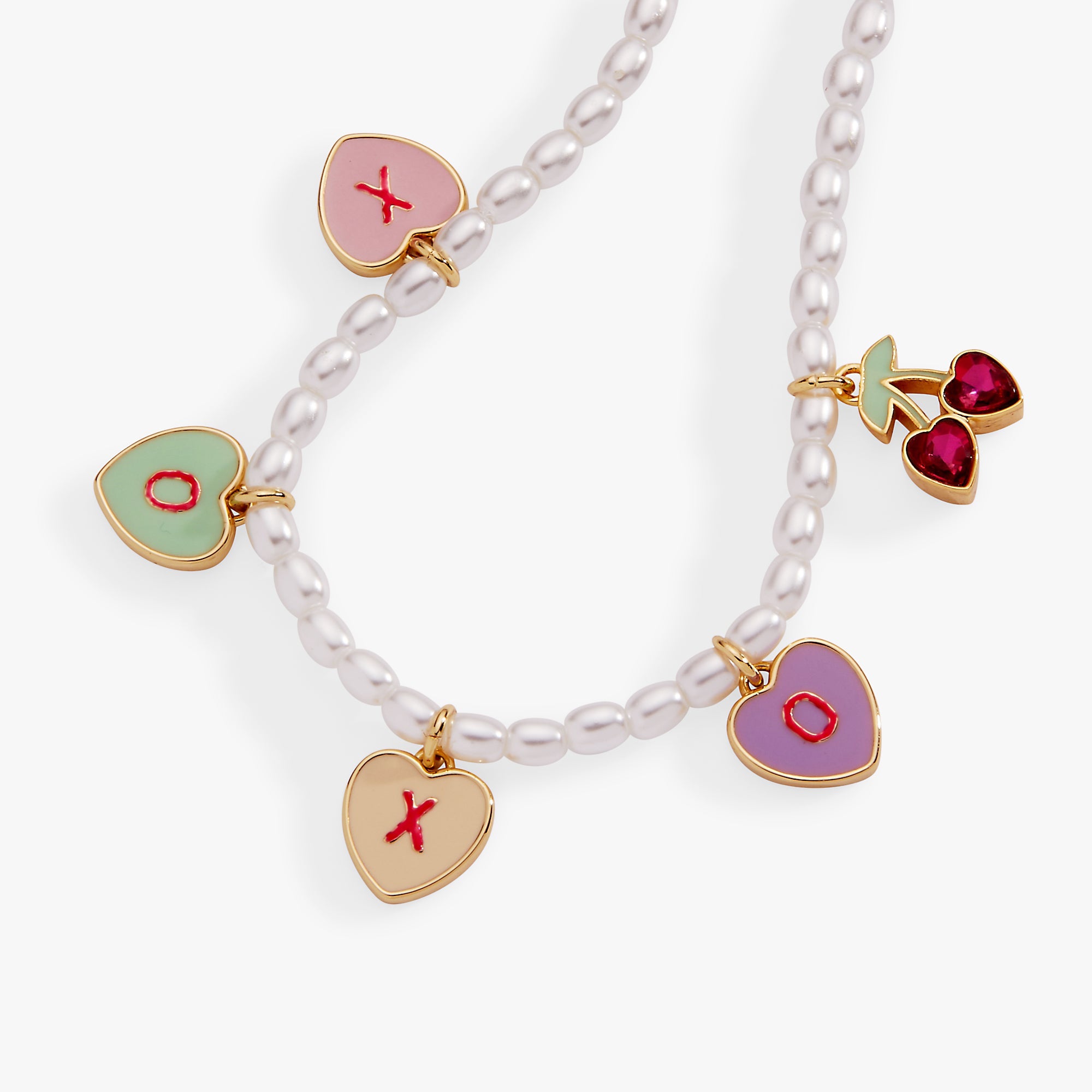 Sweethearts® ‘xoxo’ Heart Charm Beaded Pearl Bracelet