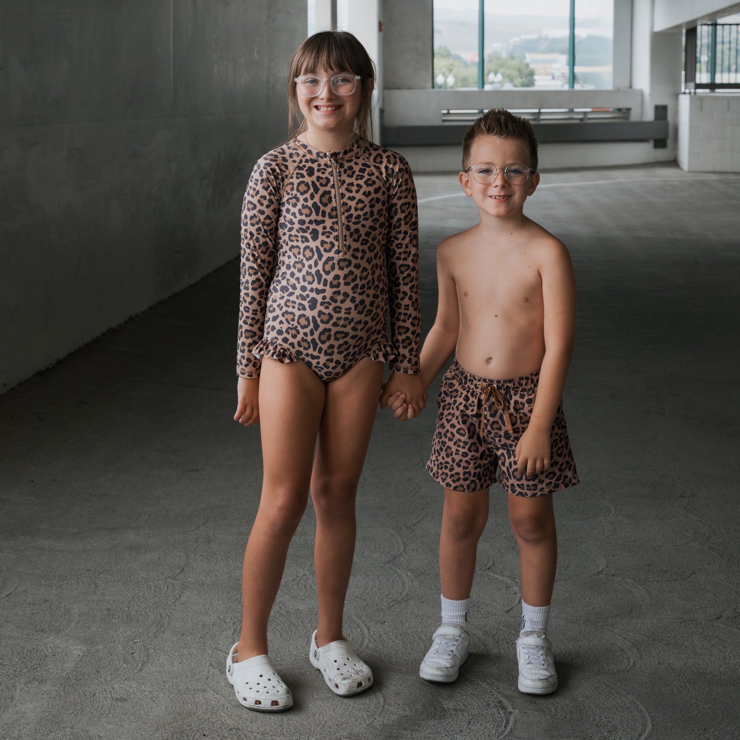 Girl's Long Sleeve Swimsuit | Leopard