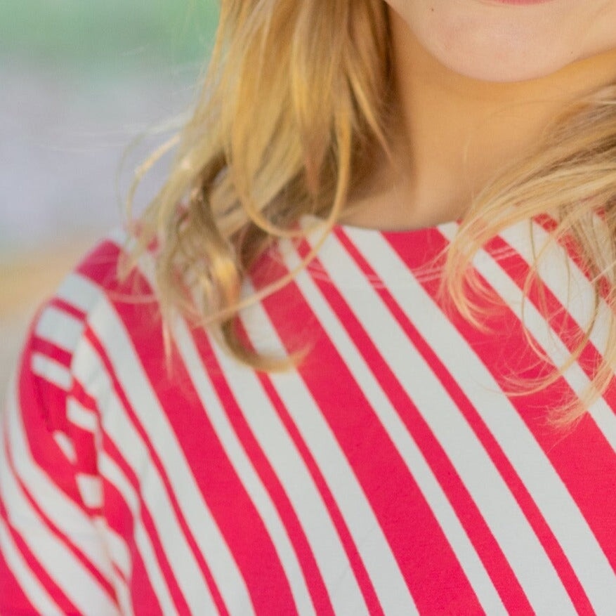 Swirly Girl Dress - Candy Cane Stripe