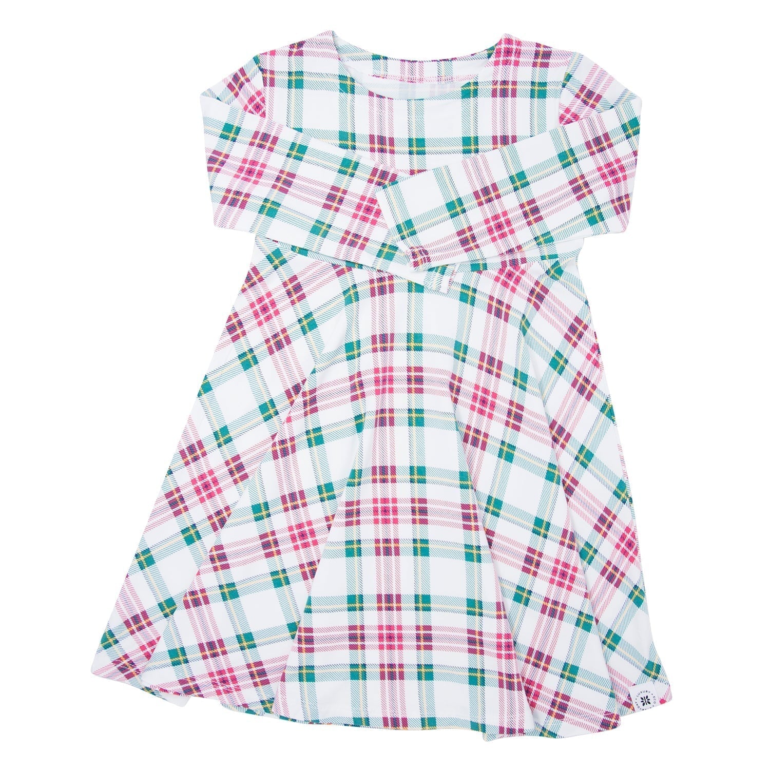 Swirly Girl Dress - White Tartan