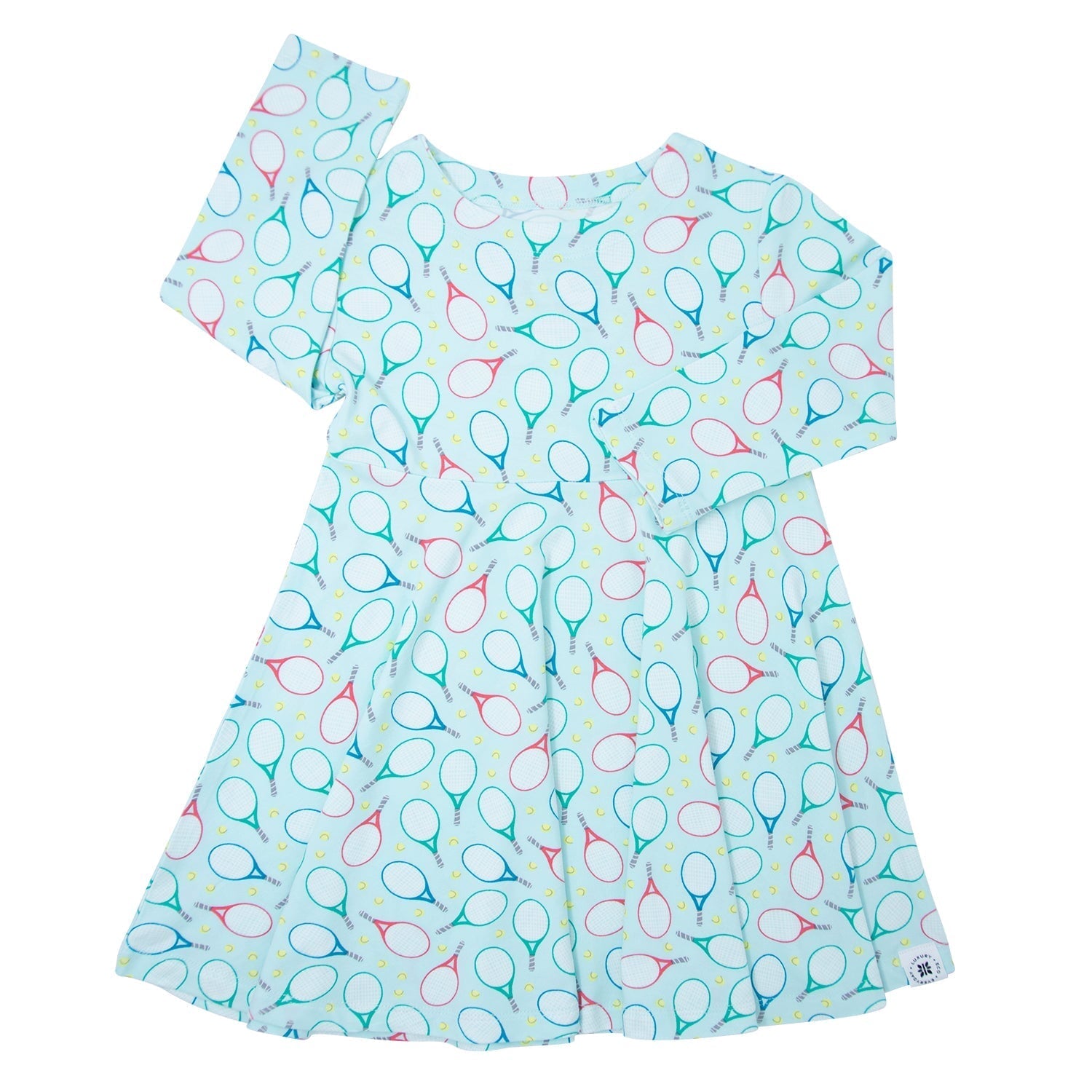 Swirly Girl Dress Long Sleeve - Tennis