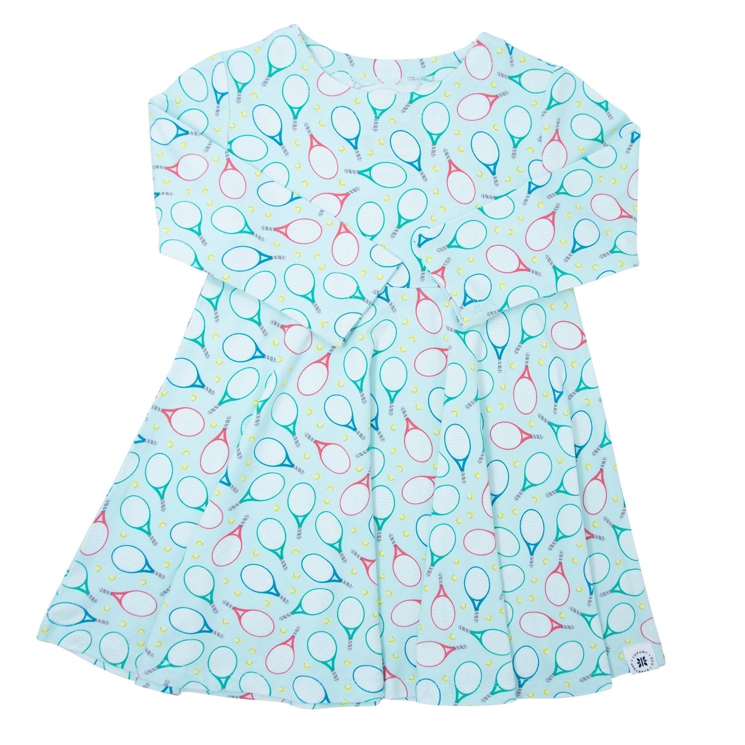 Swirly Girl Dress Long Sleeve - Tennis