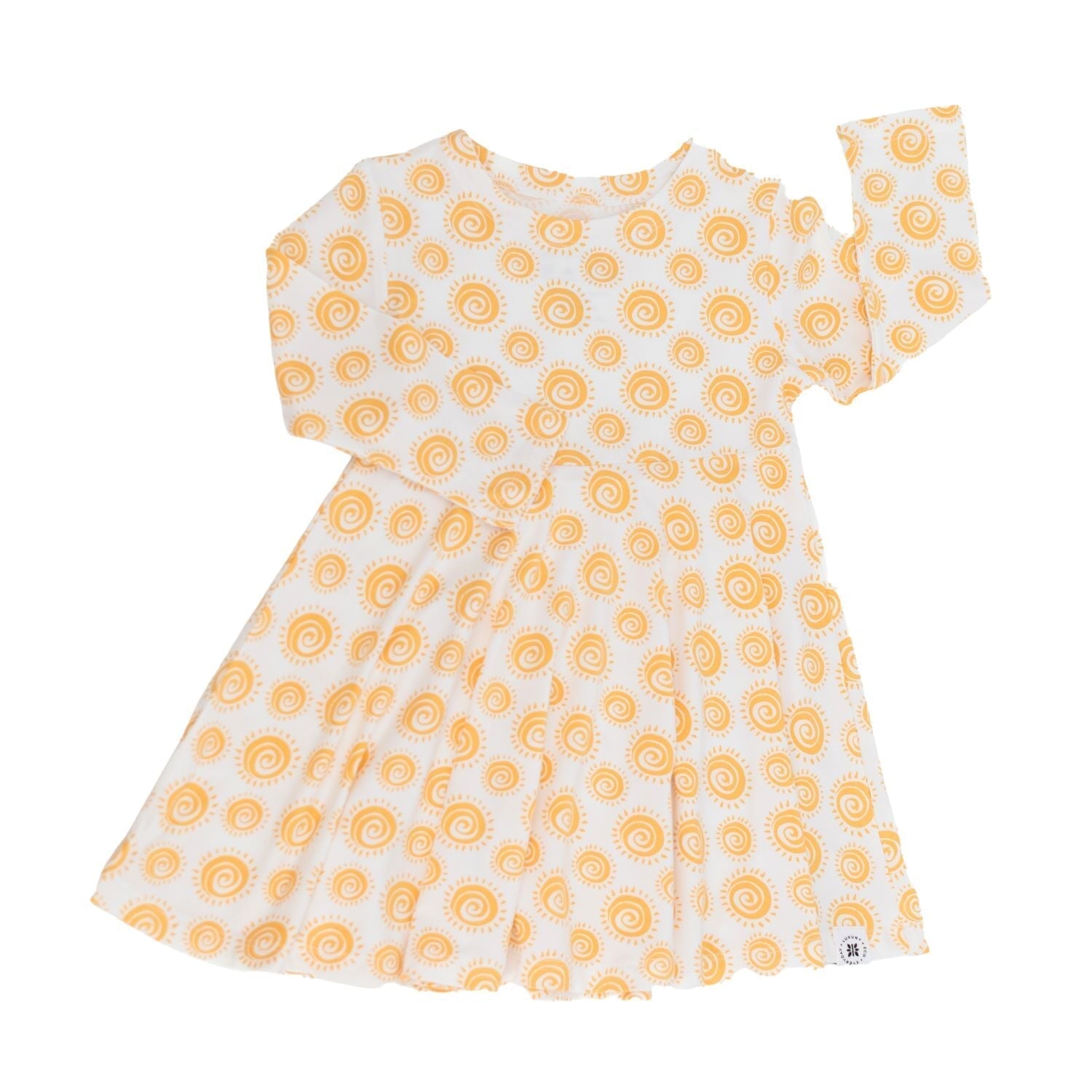 Swirly Girl Dress Long Sleeve - Sunshine