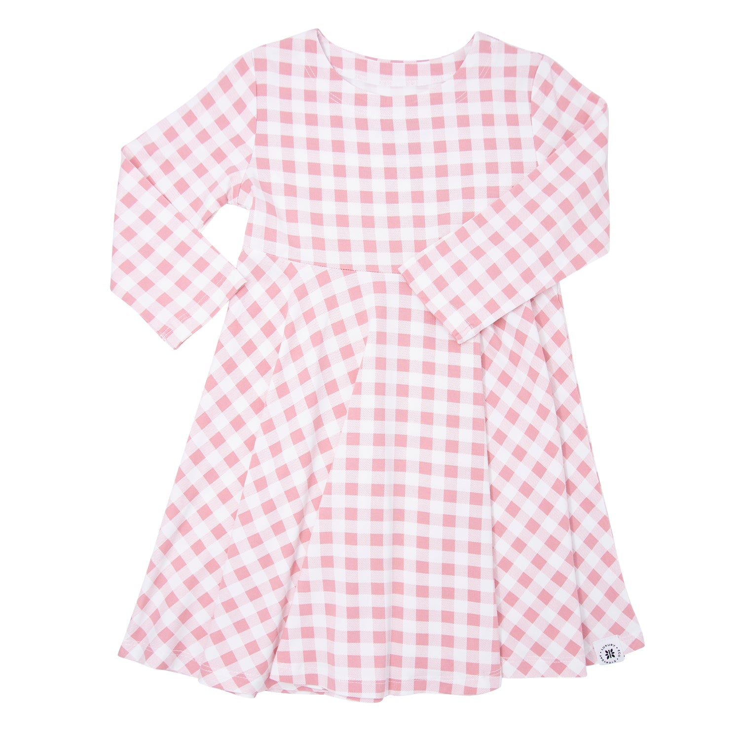 Swirly Girl Dress - Pink Gingham