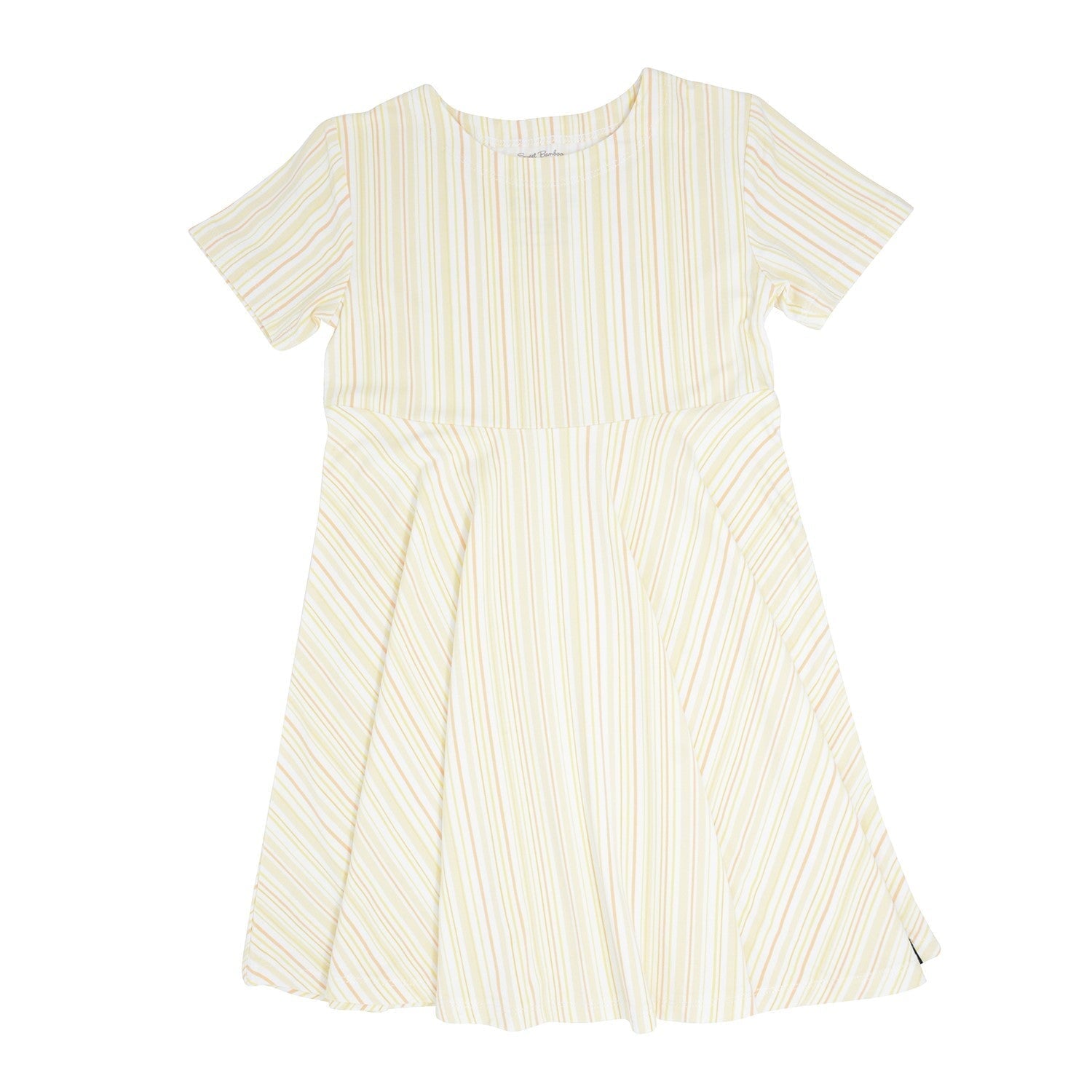 Swirly Girl Short Sleeve Dress - Barcode Yellow