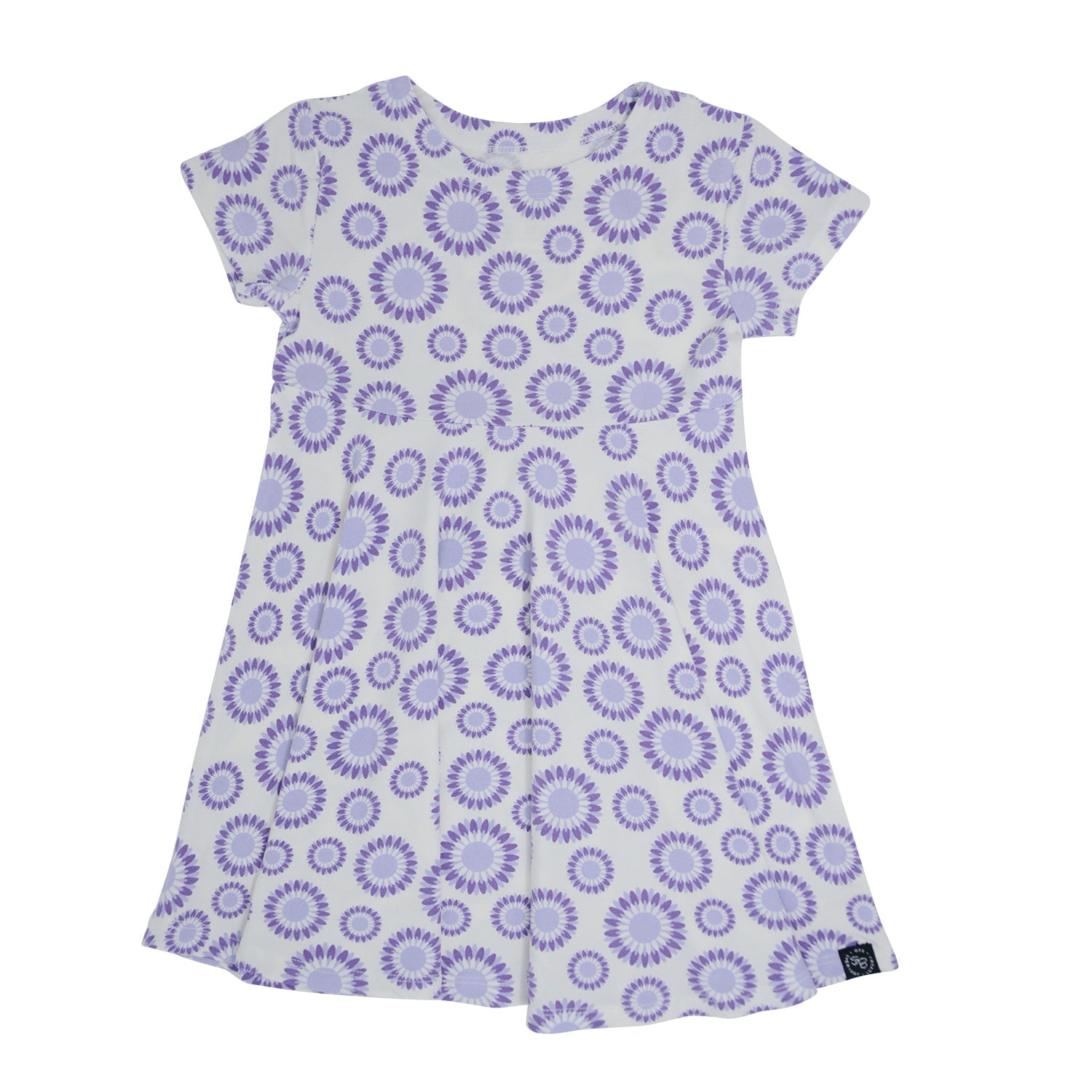 Swirly Girl Short Sleeve Dress - Sunflower Purple