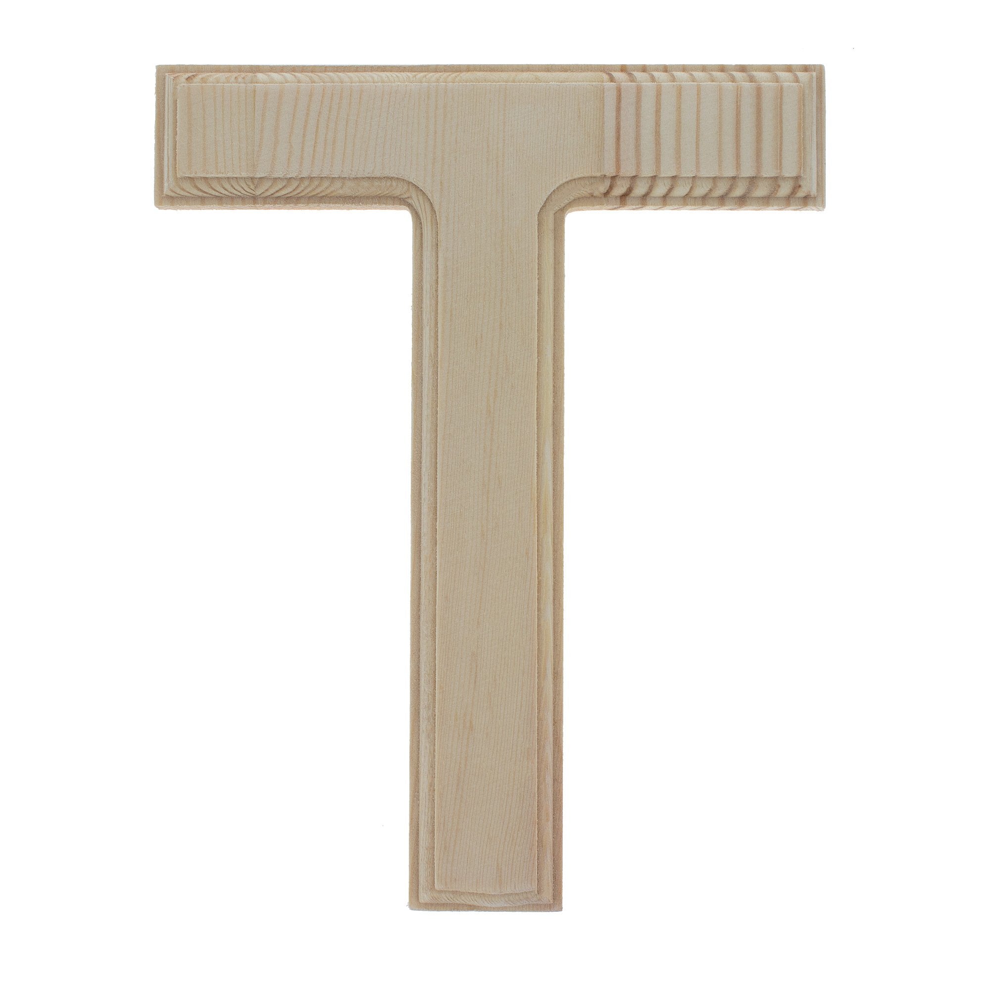 Unfinished Wooden Arial Font Letter T (6.25 Inches)