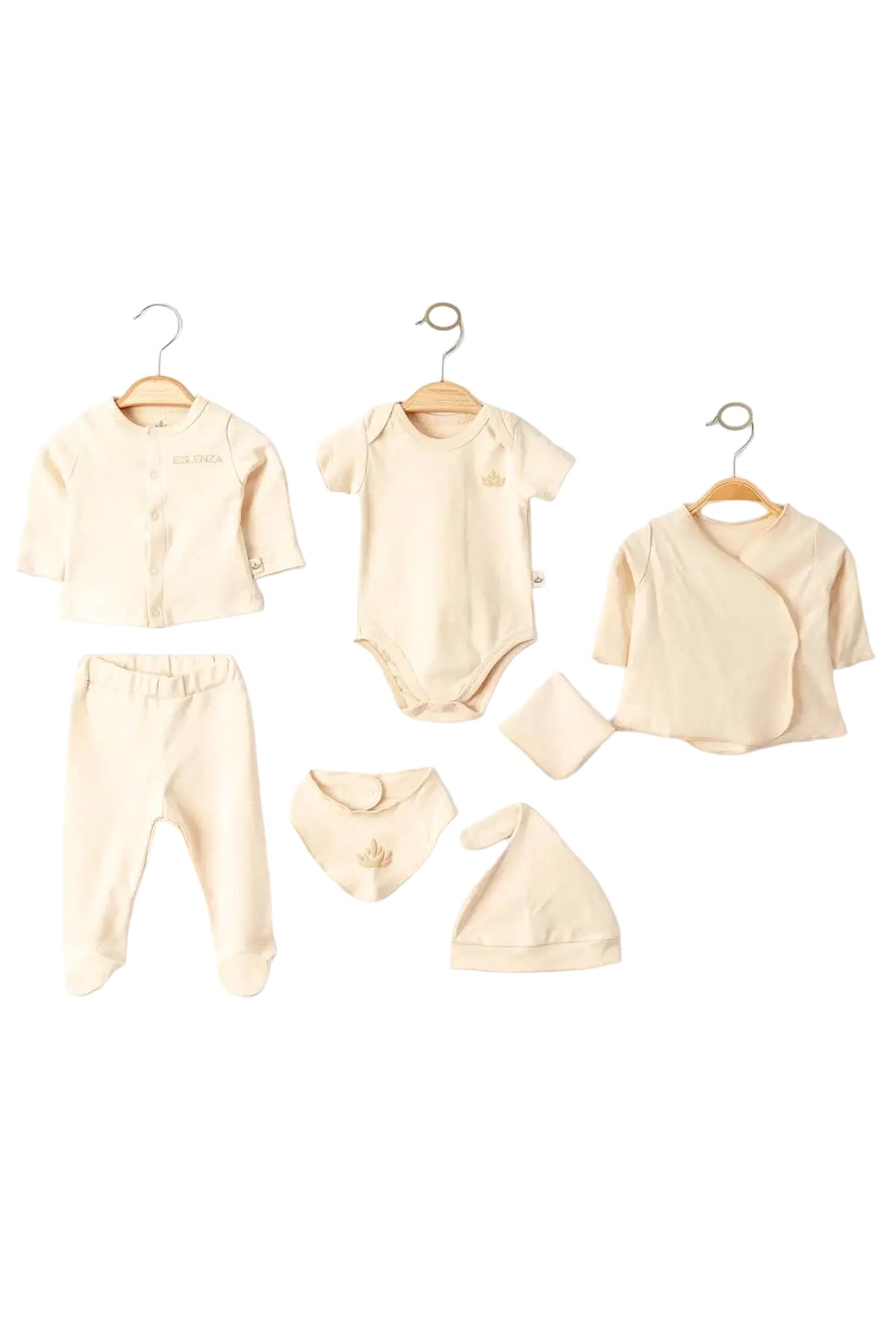 Organic Cotton Newborn Beige Coming Home Set - 7 Pcs