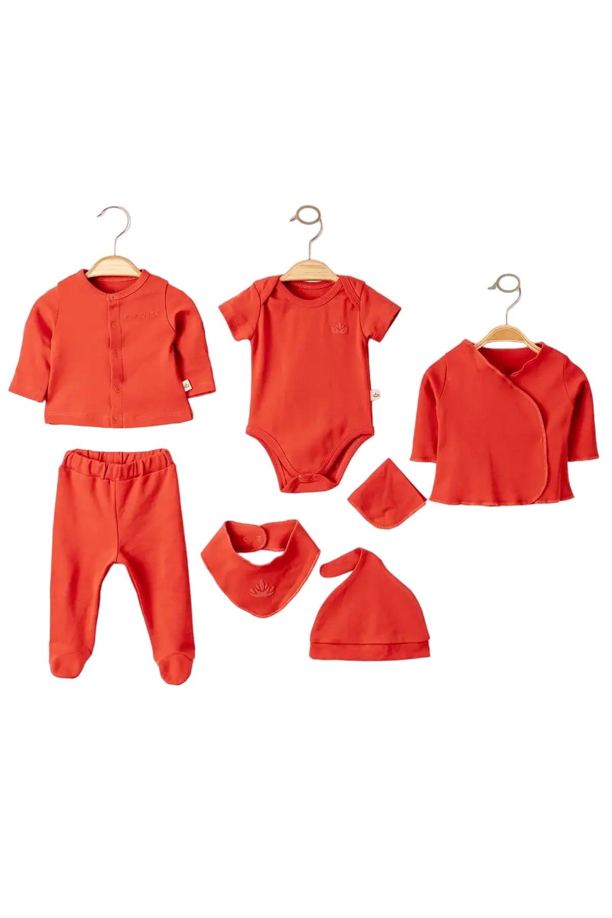 Organic Cotton Newborn Red Coming Home Set - 7 Pcs