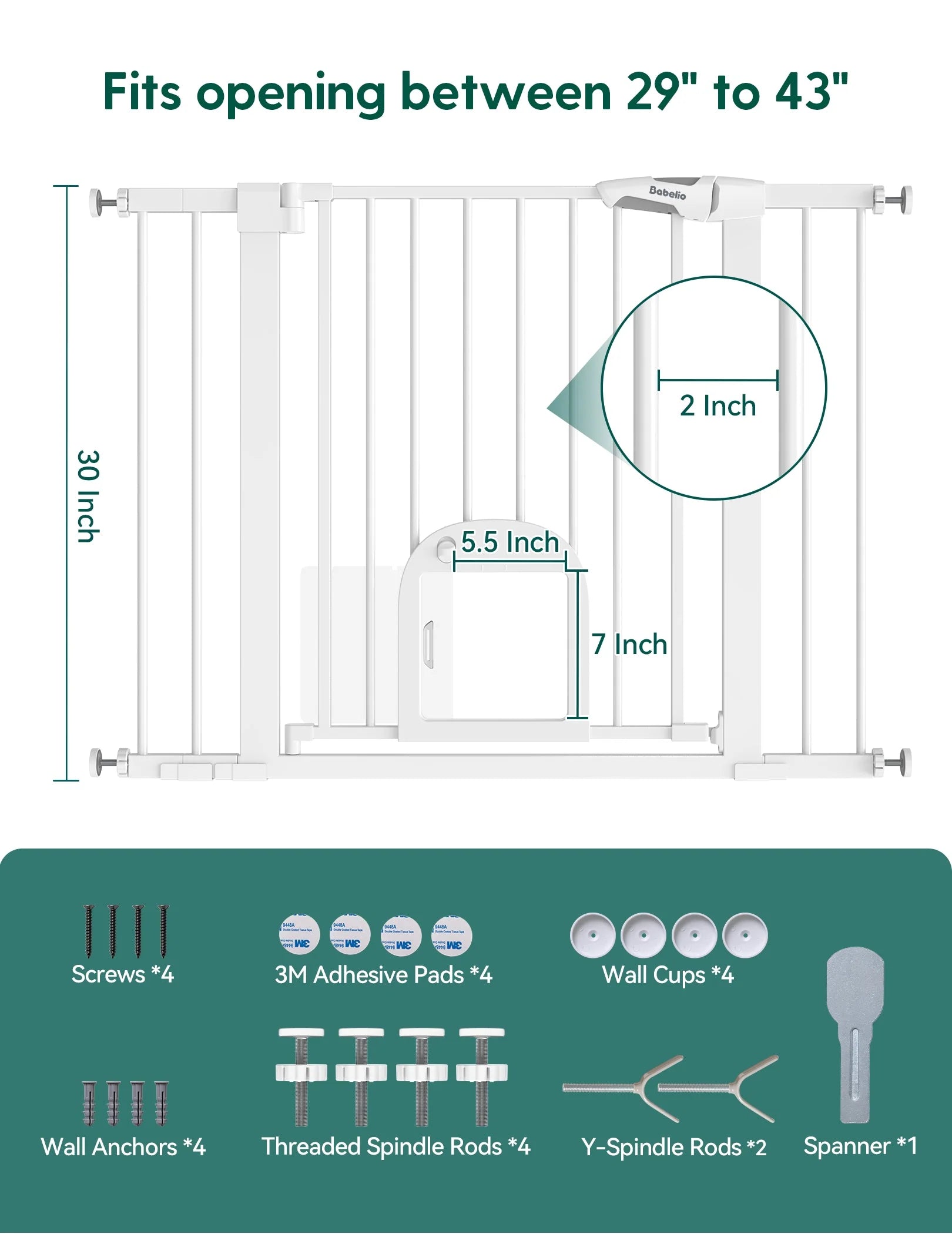 Catprivilege T7 | Expandable Stylish Baby Gate With Cat Door (copy)
