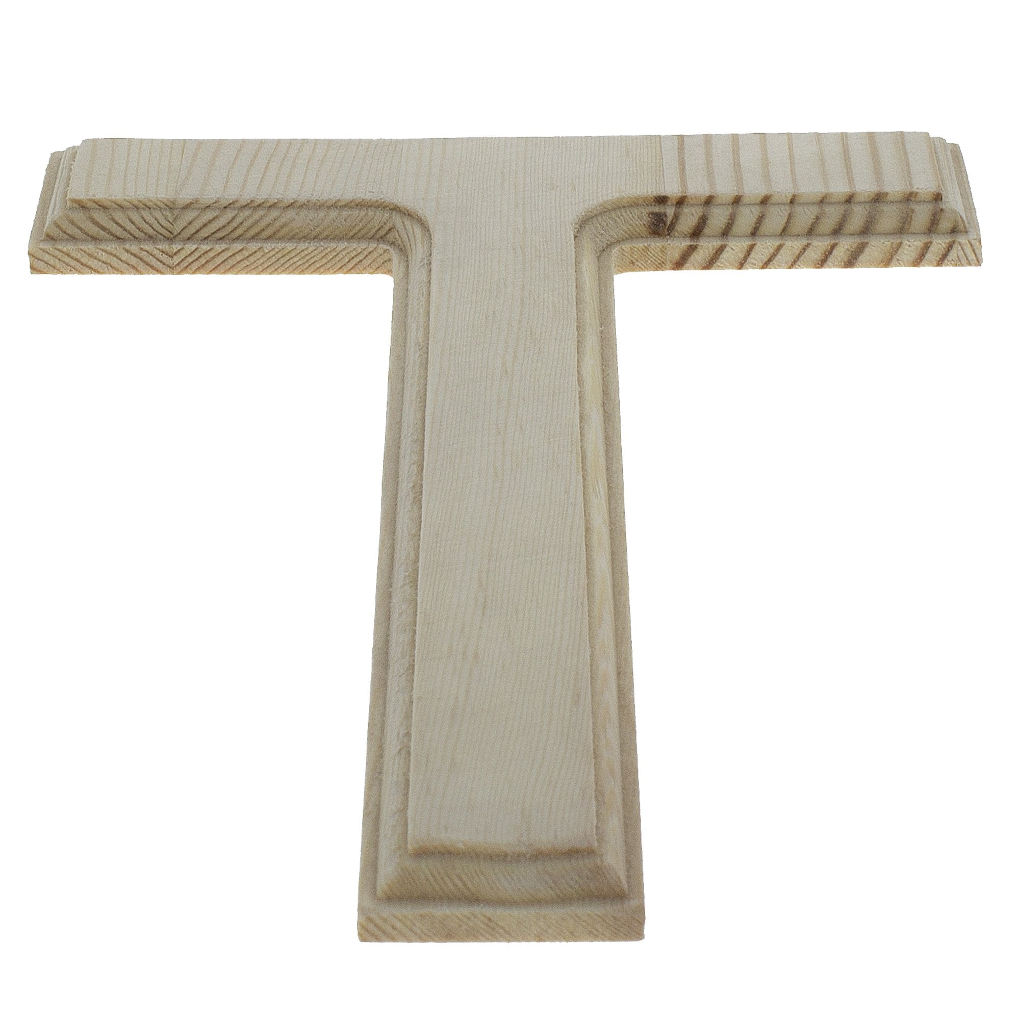 Unfinished Wooden Arial Font Letter T (6.25 Inches)