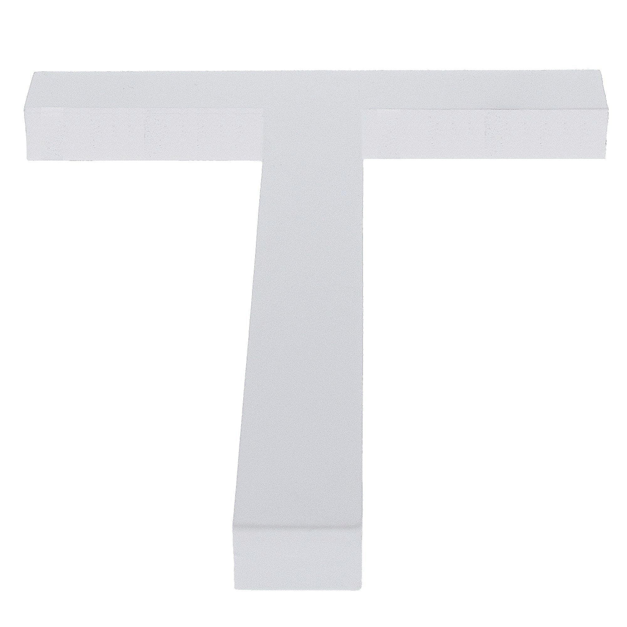 Arial Font White Painted Mdf Wood Letter T (6 Inches)