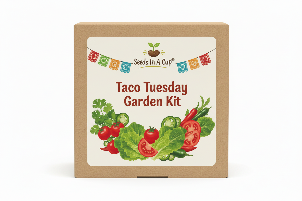 Taco Tuesday Garden Kit | Tomato, Cilantro, Lettuce & Jalapeno Pepper |