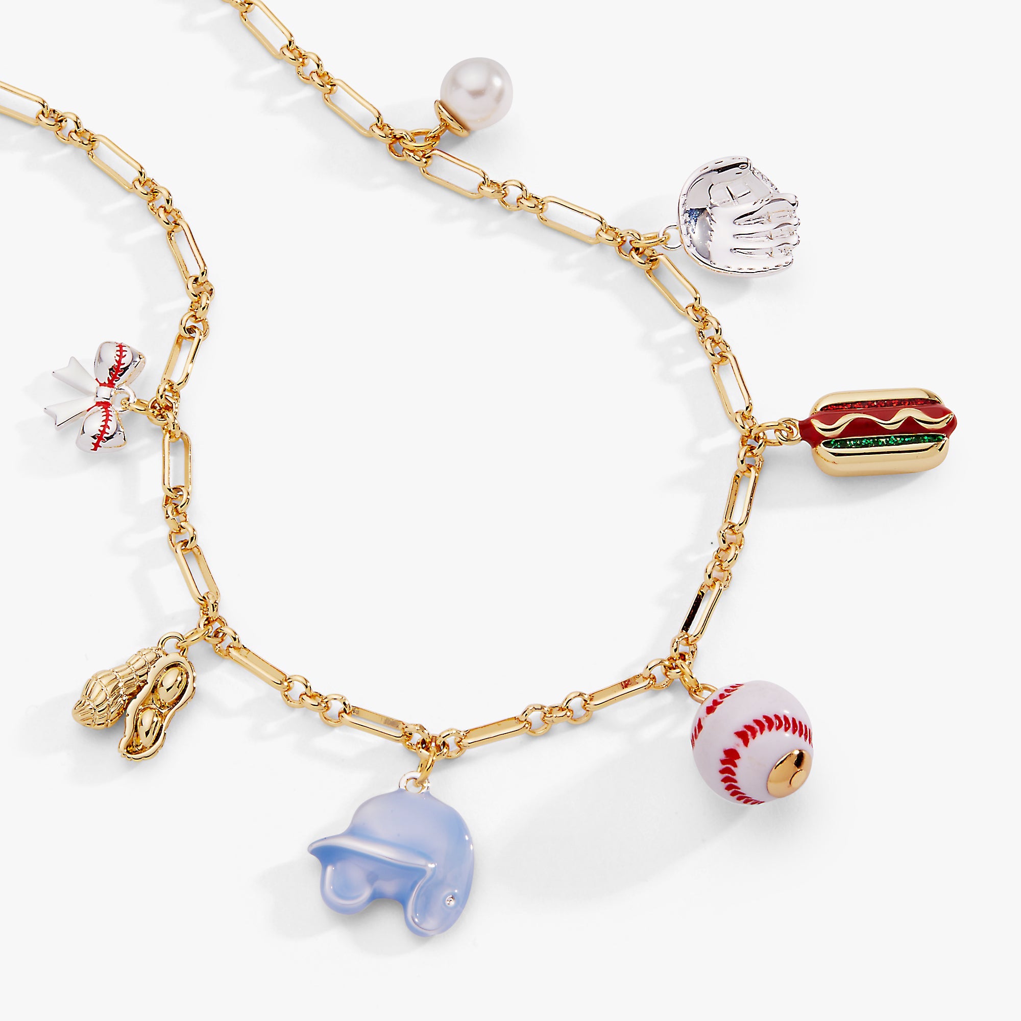 'take Me Out To The Ballgame' Multi Charm Necklace