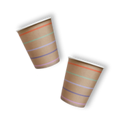 Tan Striped Cups