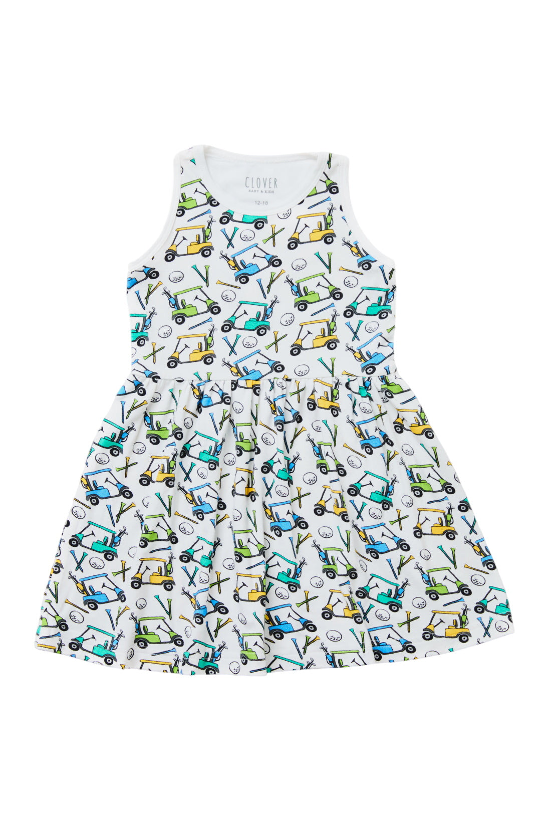 Stretchy Sleeveless Twirl Dress - Golf