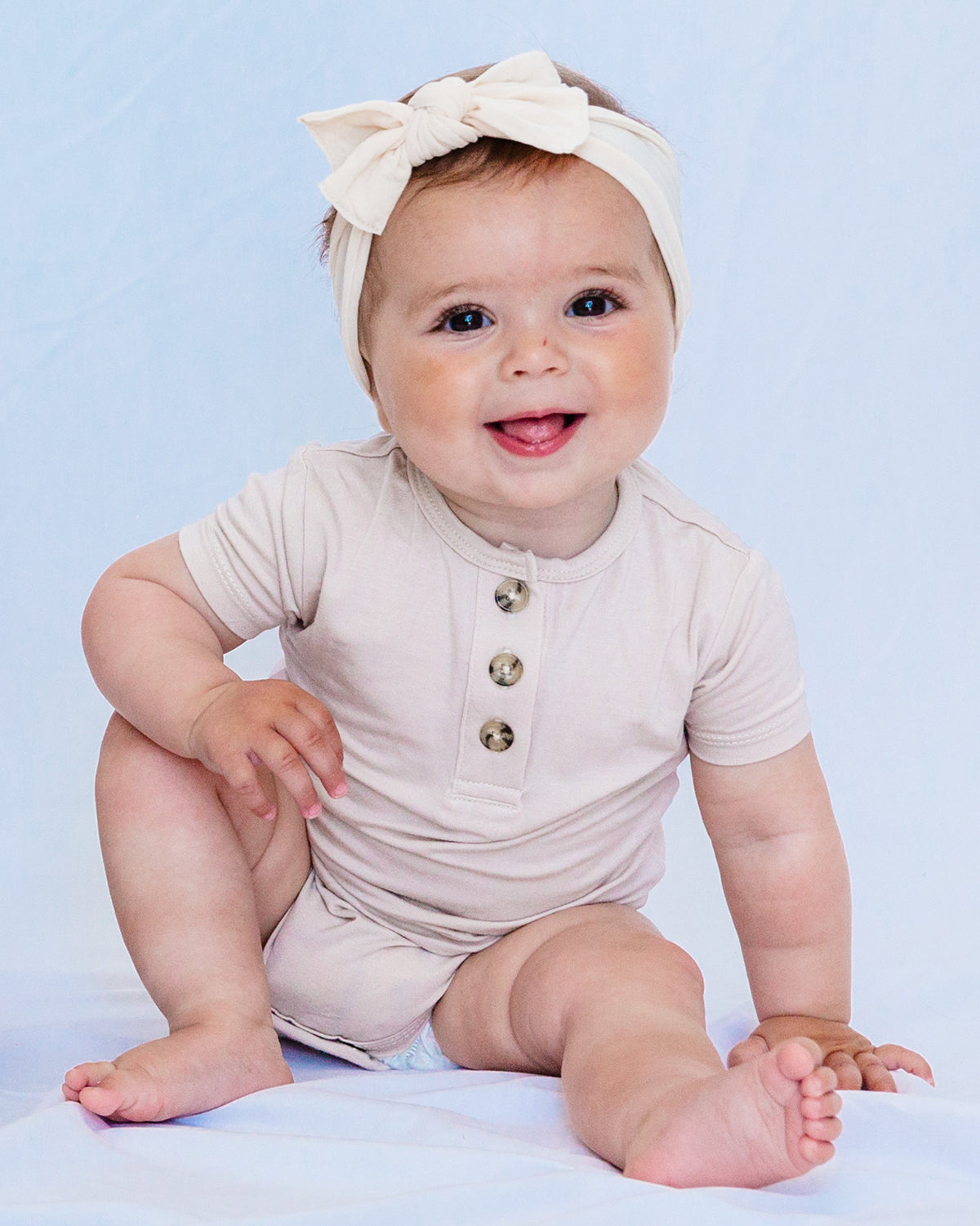 Bamboo Short Sleeve 3 Button Onesie