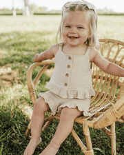 Tate Button Front Two-piece Set - Toasted Oat