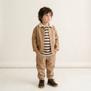 Organic Twill Button Jacket - Taupe