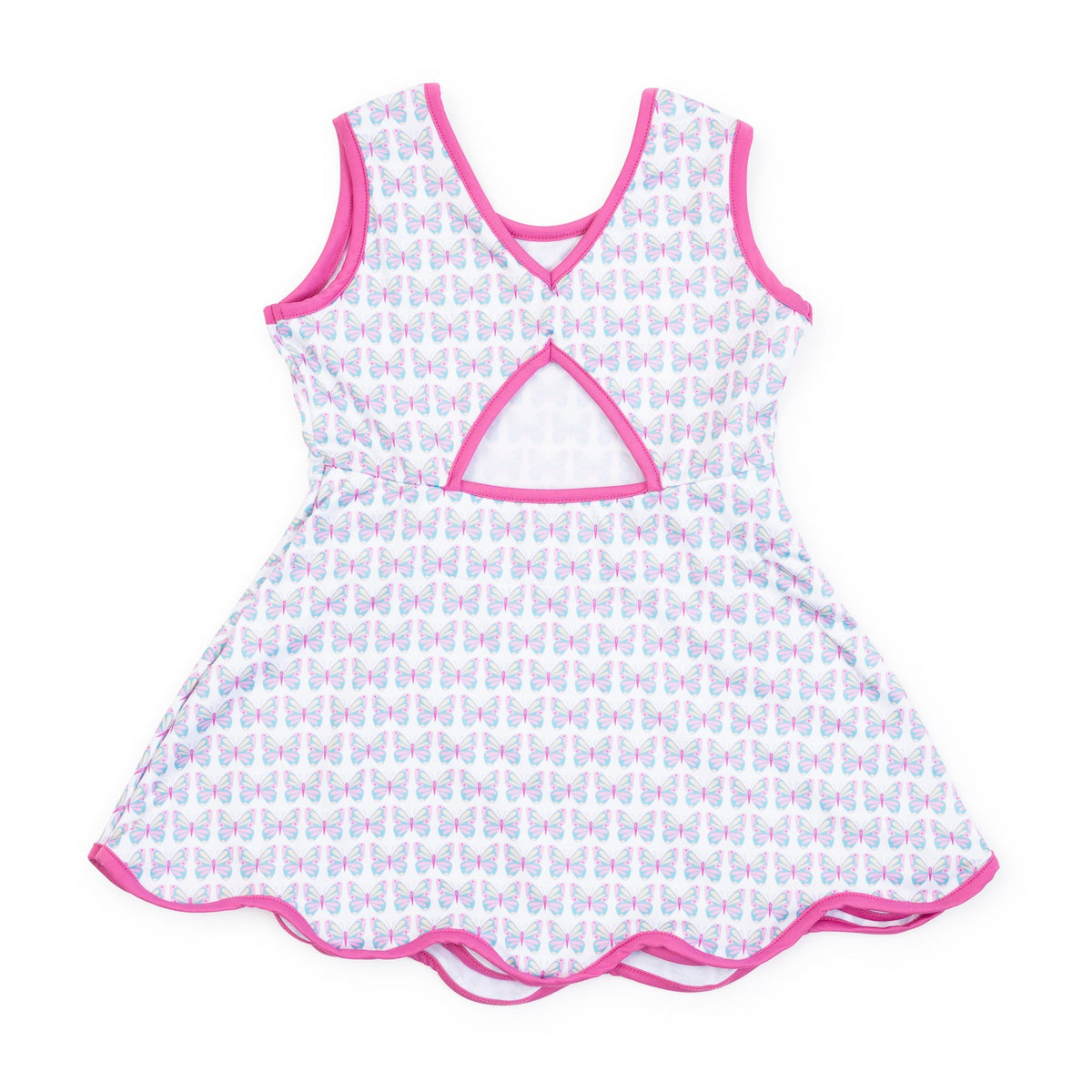 Taylor Girls' Performance Dress By Lh Sport - Peace Love Butterflies Pink Multi