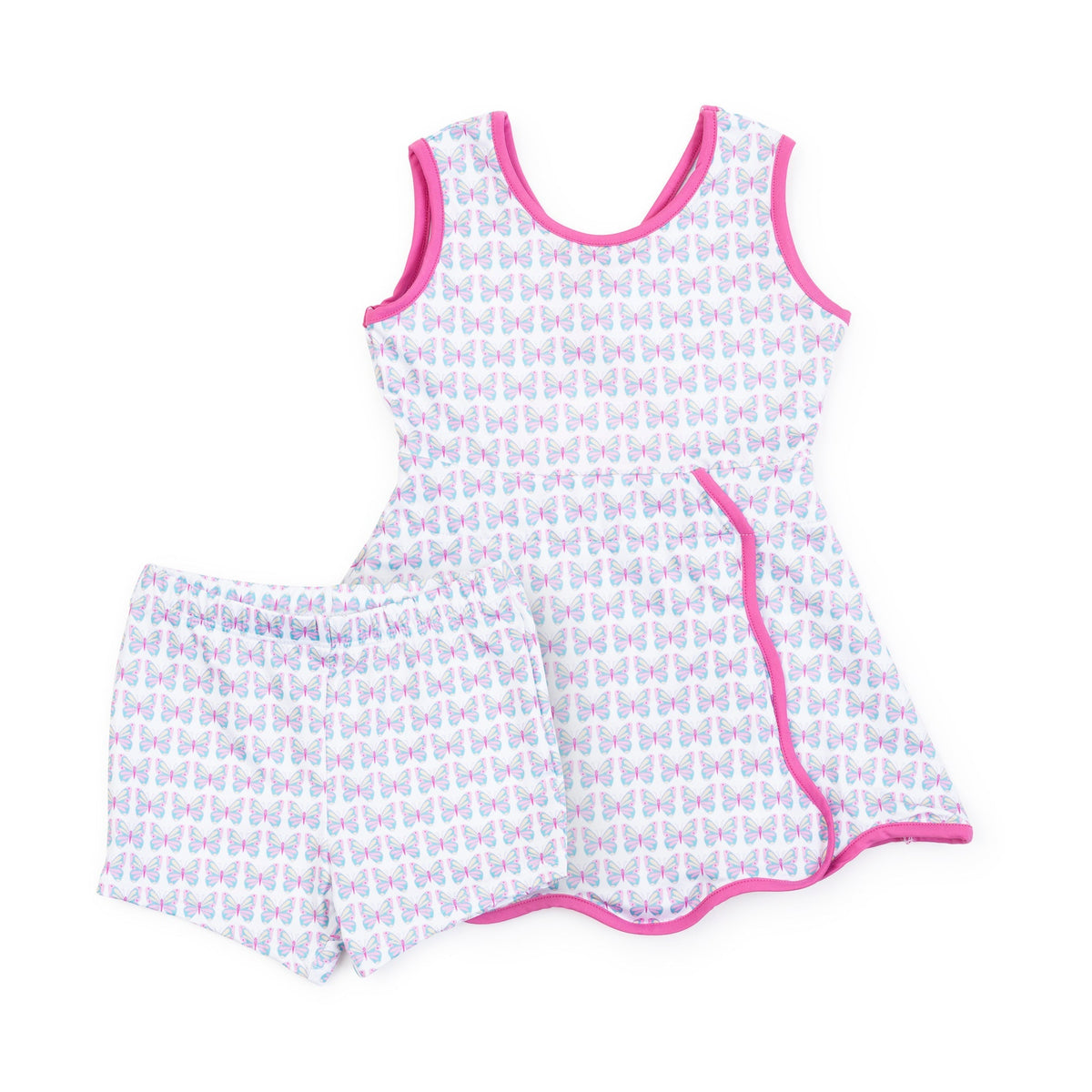 Taylor Girls' Performance Dress By Lh Sport - Peace Love Butterflies Pink Multi