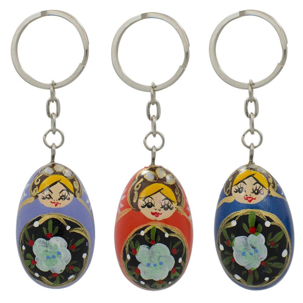 Set Of 3 Metal Nesting Dolls Key Chains