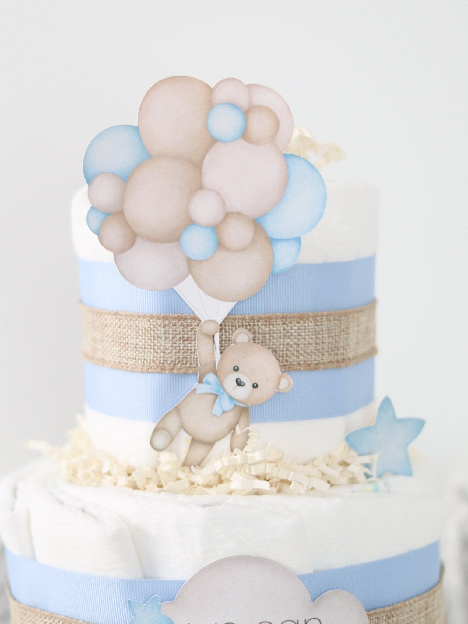 Teddy Bear Diaper Cake Collection - Blue