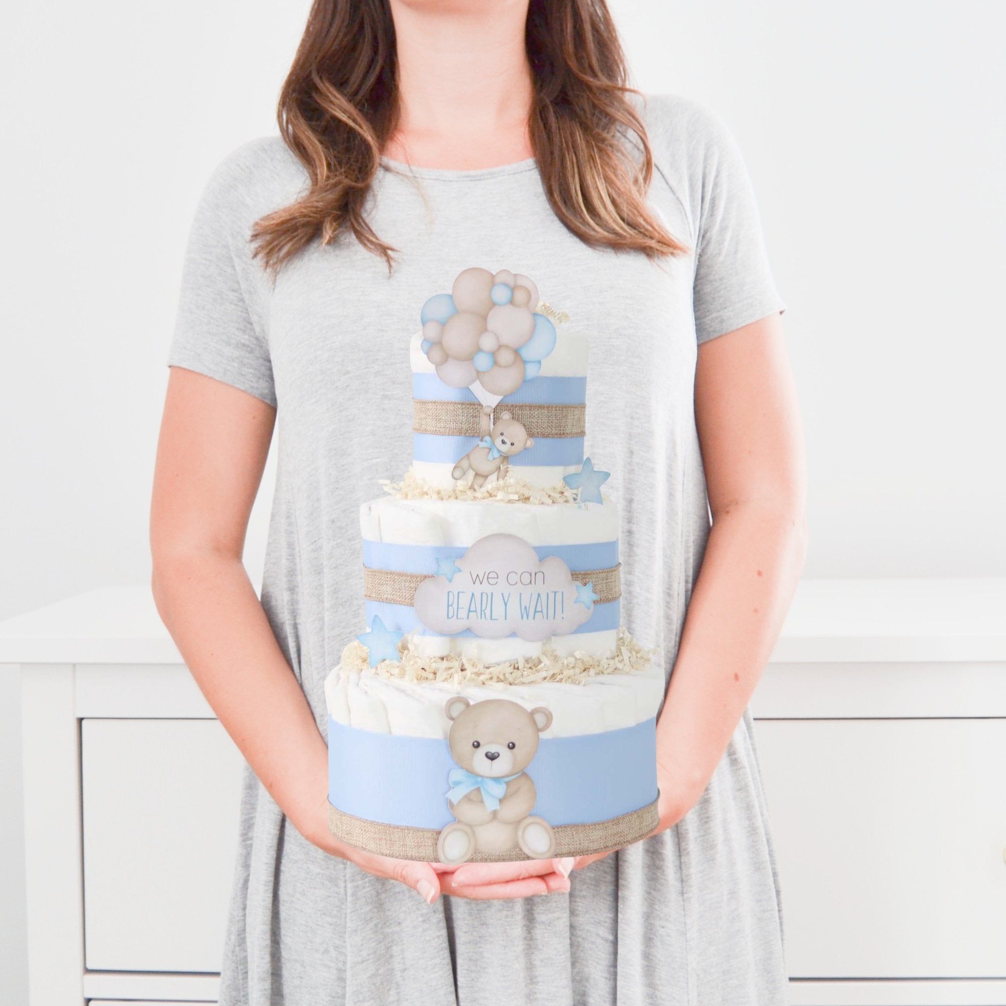 Teddy Bear Diaper Cake Collection - Blue