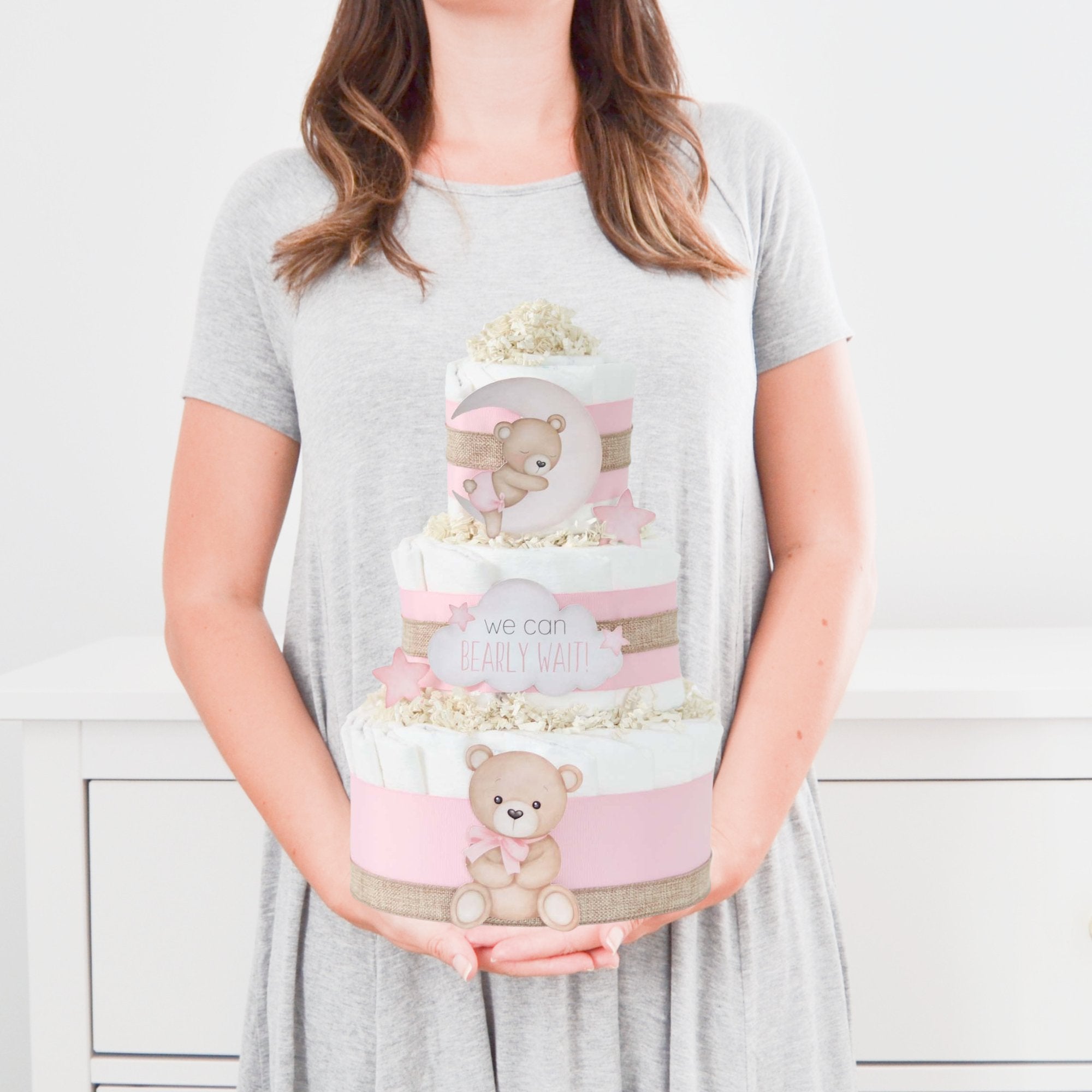 Teddy Bear Diaper Cake Collection - Pink