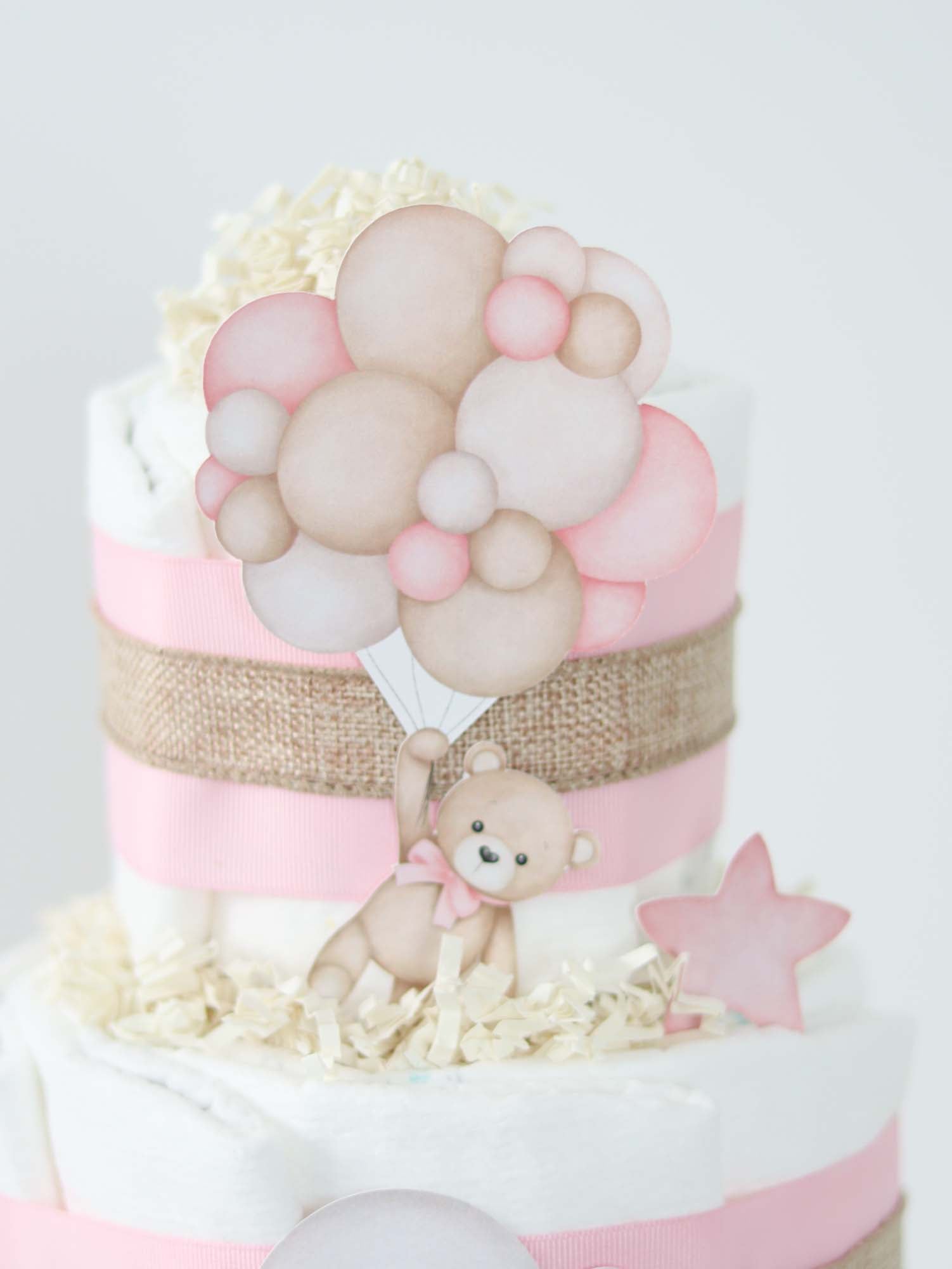 Teddy Bear Diaper Cake Collection - Pink