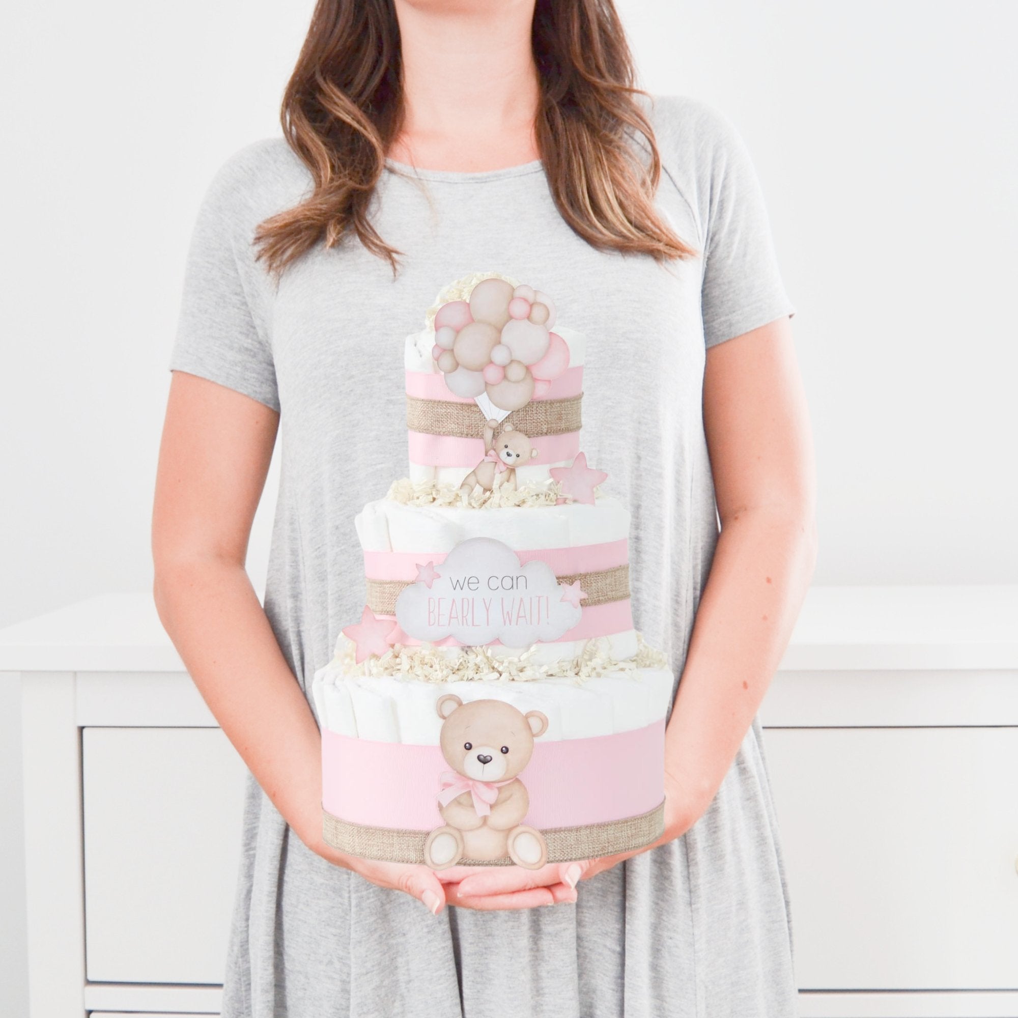 Teddy Bear Diaper Cake Collection - Pink