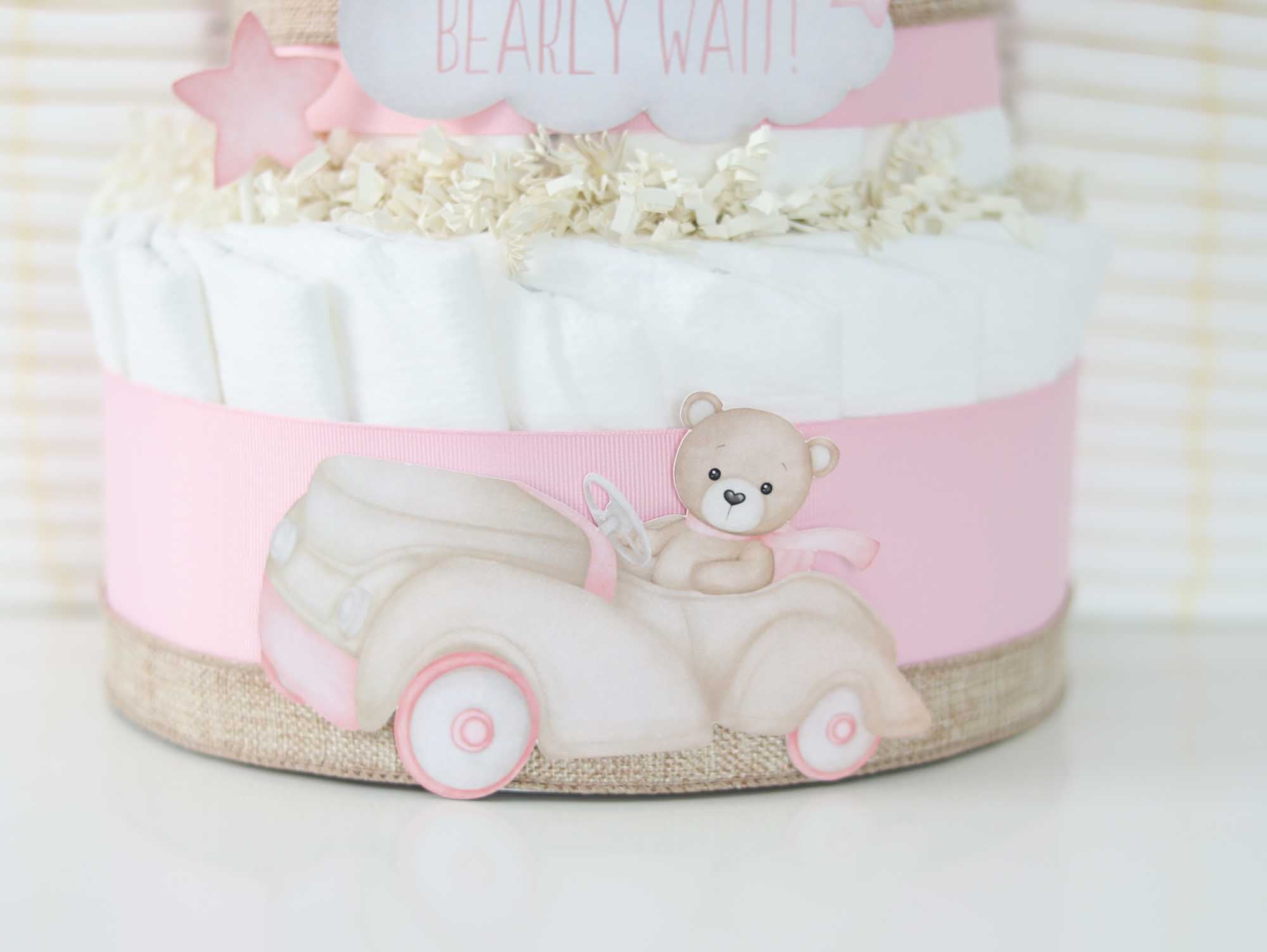 Teddy Bear Diaper Cake Collection - Pink